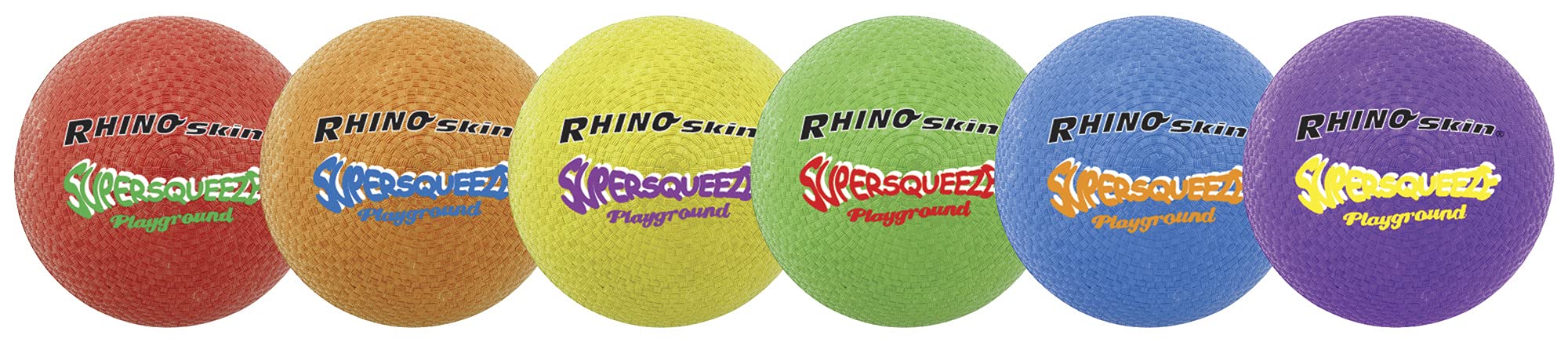 Champion Sports Super Squeeze Playground Ball Set - 3 Pack Multi-Color Rubber Balls for Kids Outdoor Games, PE Class & Recess Activities