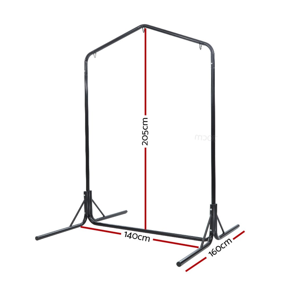 Heavy Duty 2-Person Hammock Chair with Steel Stand - Outdoor Hanging Swing for Patio, Garden, or Backyard - Supports Up to 200KG (440 lbs) - Perfect for Relaxation & Lounging