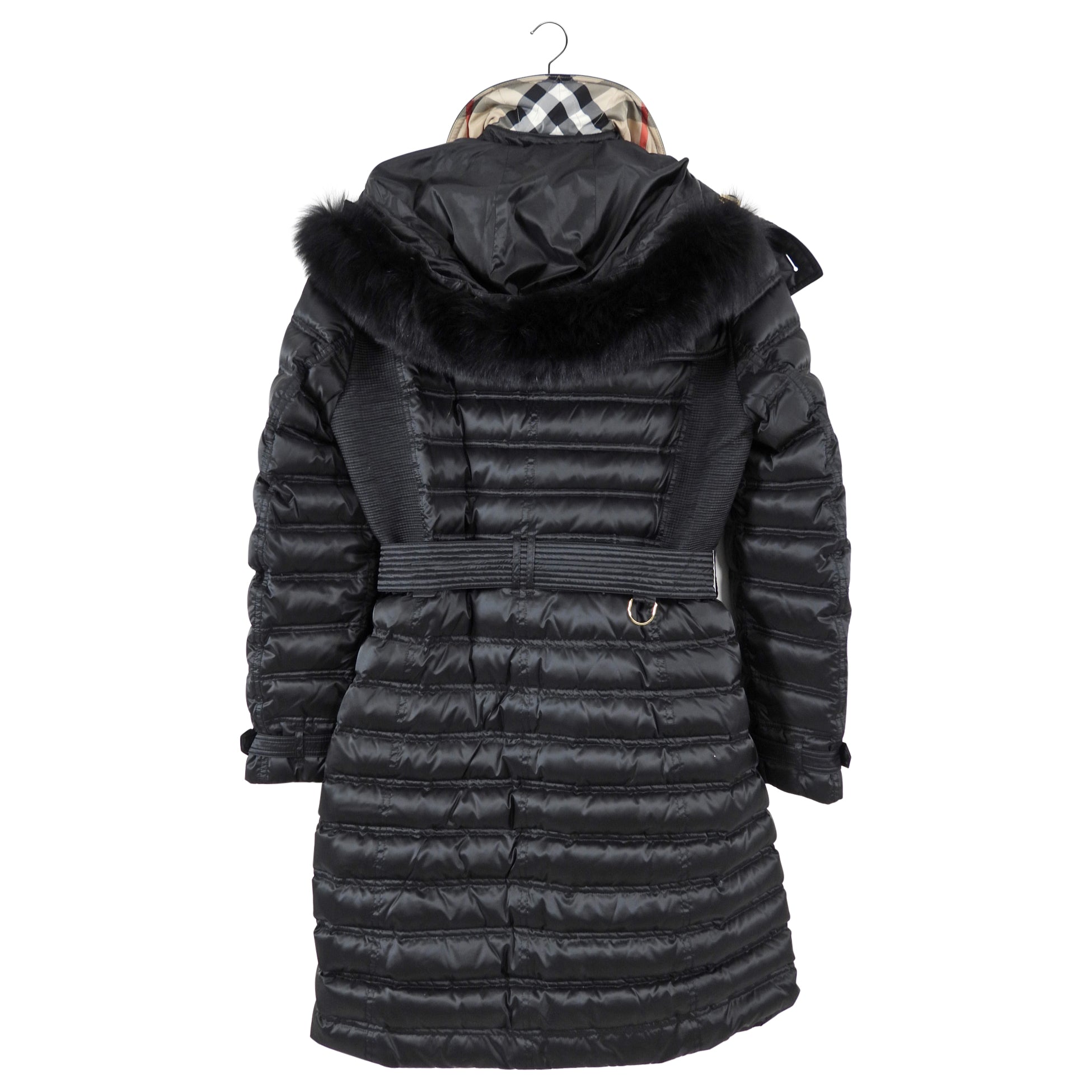Burberry Black Down Chesterford Puffer Coat with Hood - Women's Winter Jacket, Size M (US 6/8) | Waterproof Warm Parka for Cold Weather, Outdoor Activities & Fashion Streetwear