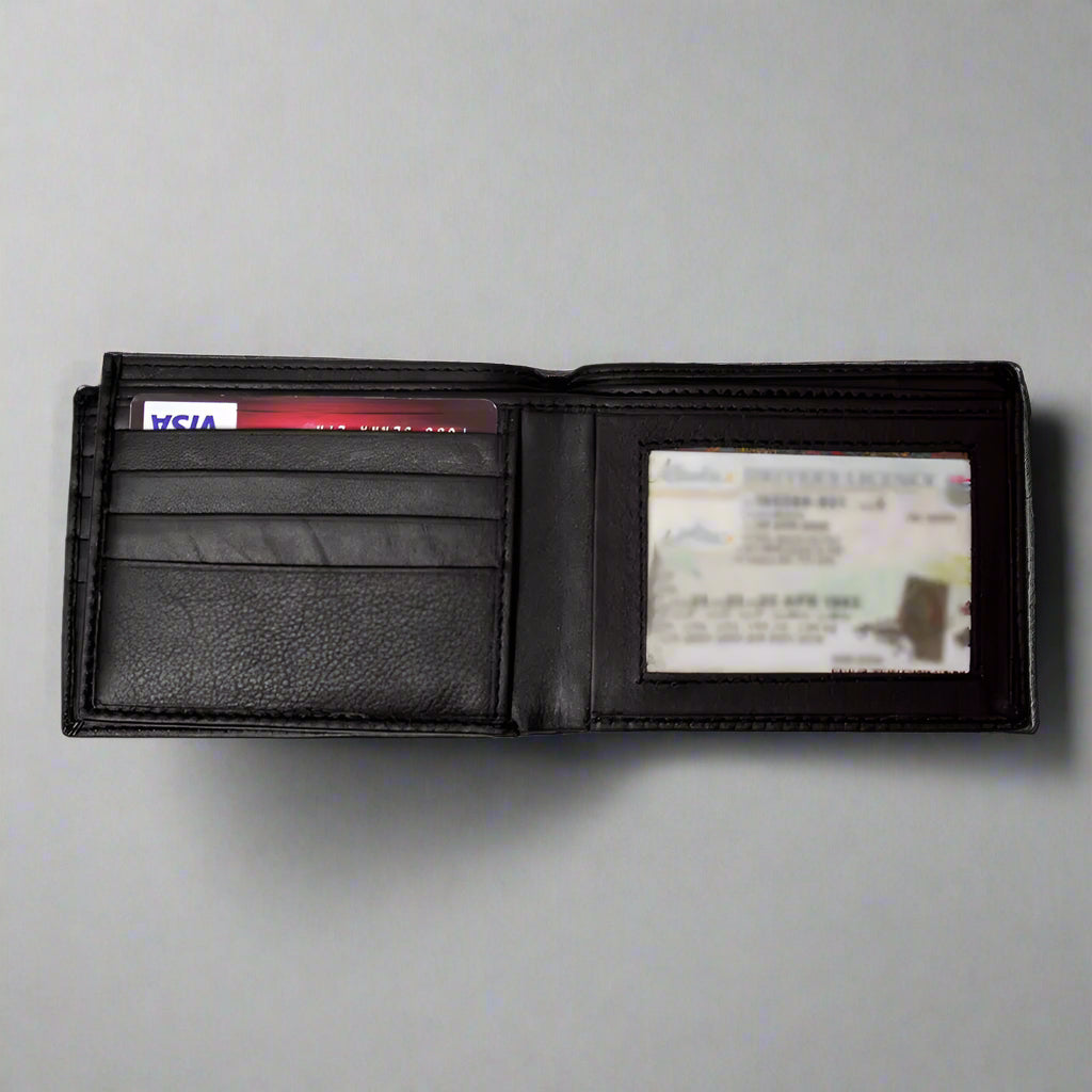 JBG International Men's RFID Blocking Leather Wallet - Slim Bifold Design with Center Wing for Credit Cards & Cash - Perfect for Everyday Use, Travel & Business
