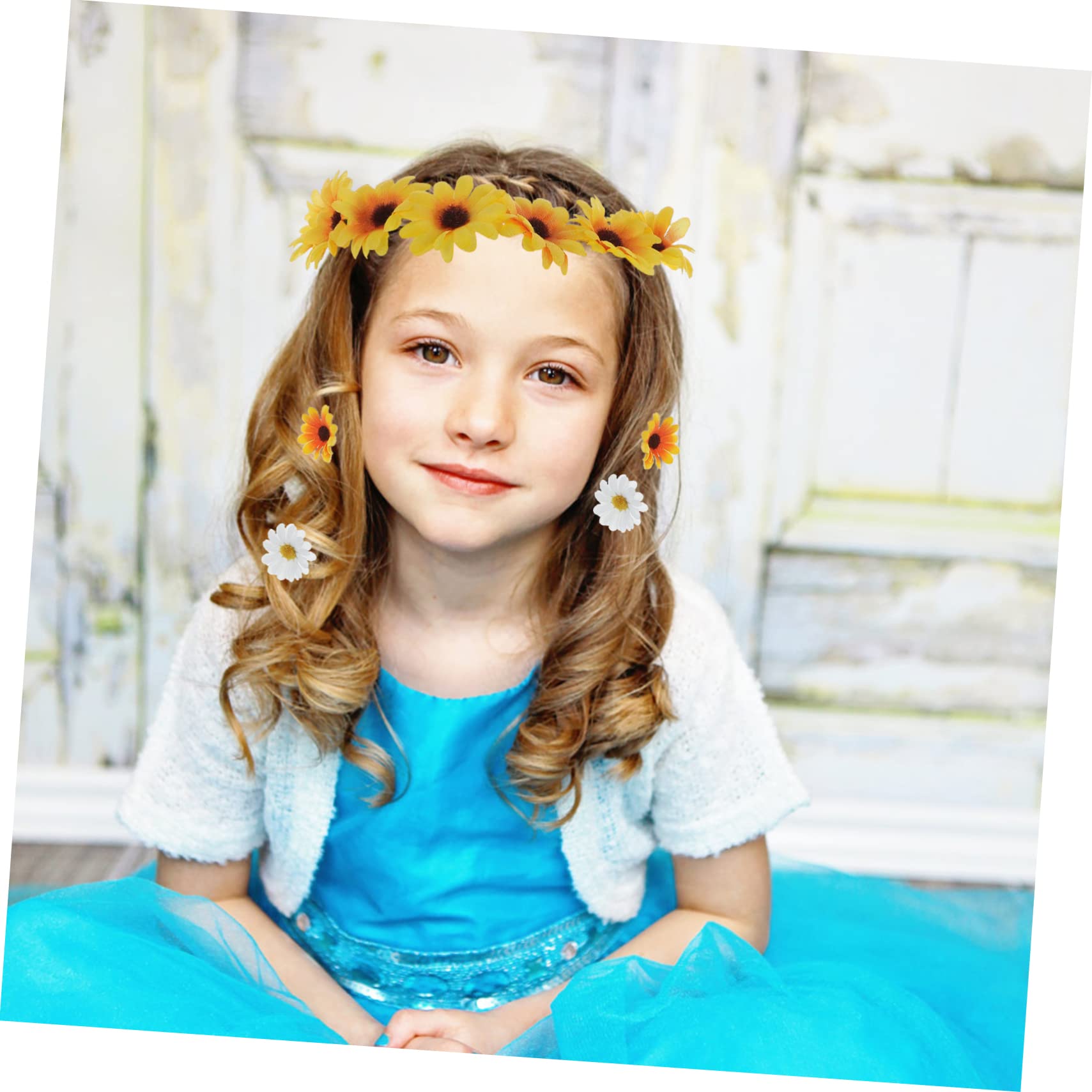 FOMIYES 16-Piece Sunflower Hair Clips Set - Fashionable Wedding Headbands for Bride, Bridesmaids & Maternity Photos - Perfect for Beach Weddings, Baby Showers & Boho Styling
