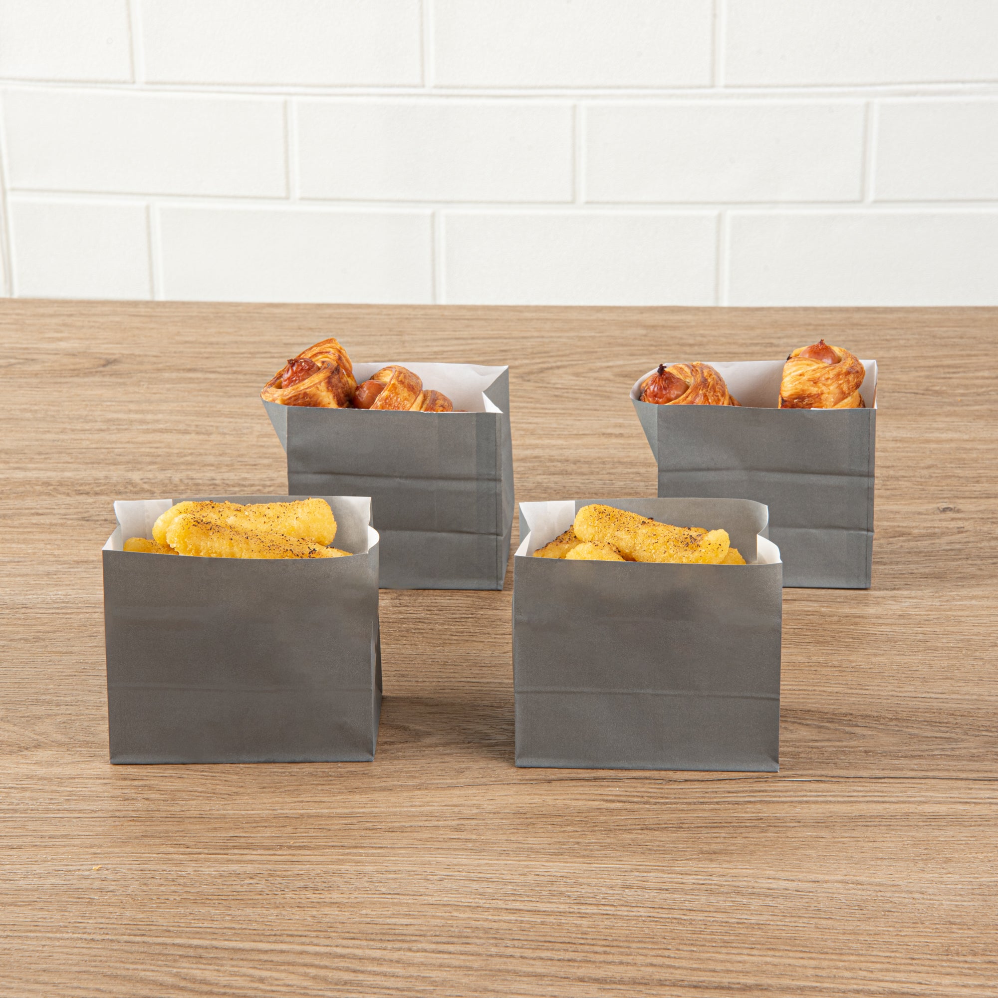 Premium Gray Paper Snack Bags 4.25