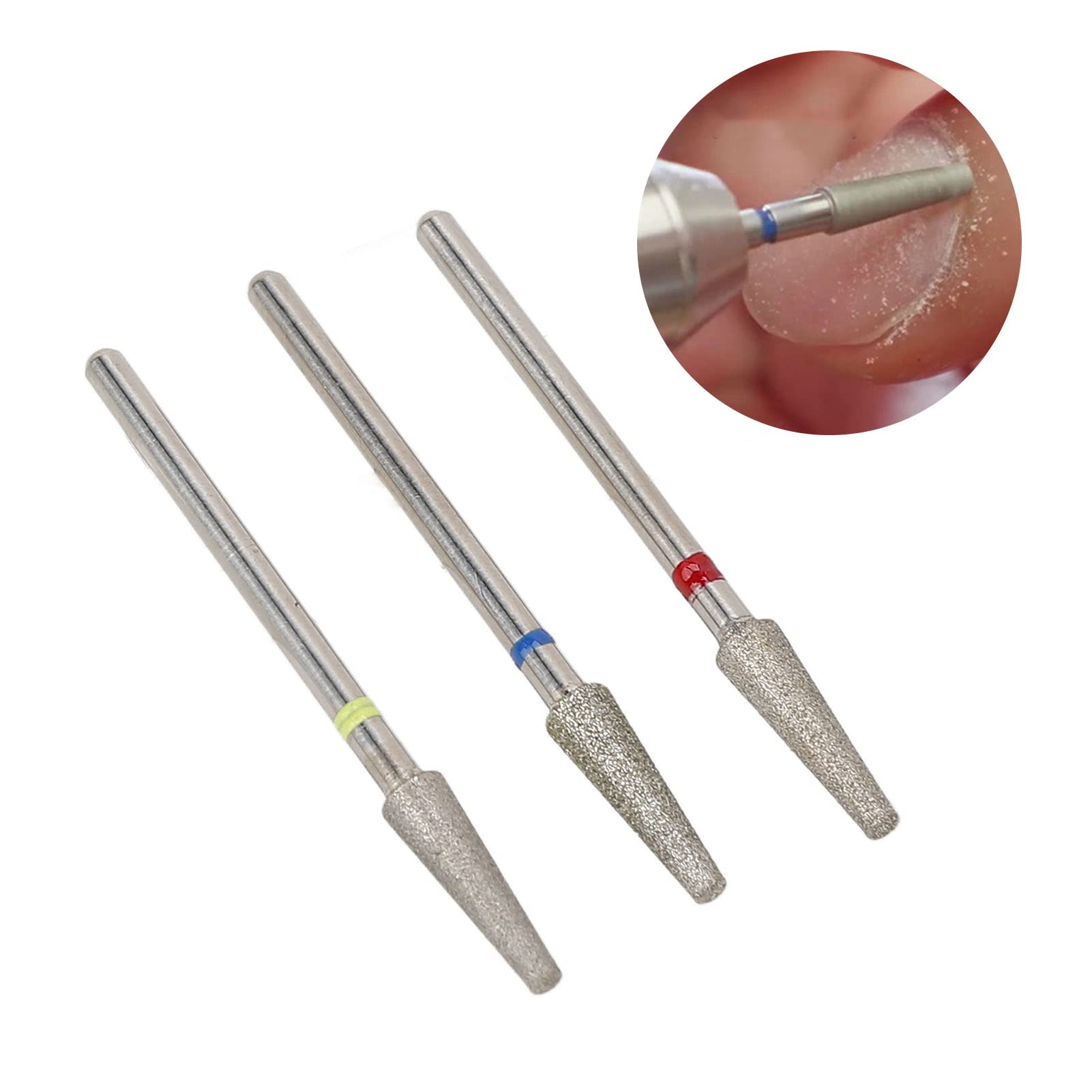 3 Pcs Professional Nail Drill Bits Set - Russian Front Replaceable Grinding Heads for Nail Polishing, Cuticle Care & Manicure | Perfect for Salon, Home Nail Art & DIY Pedicure