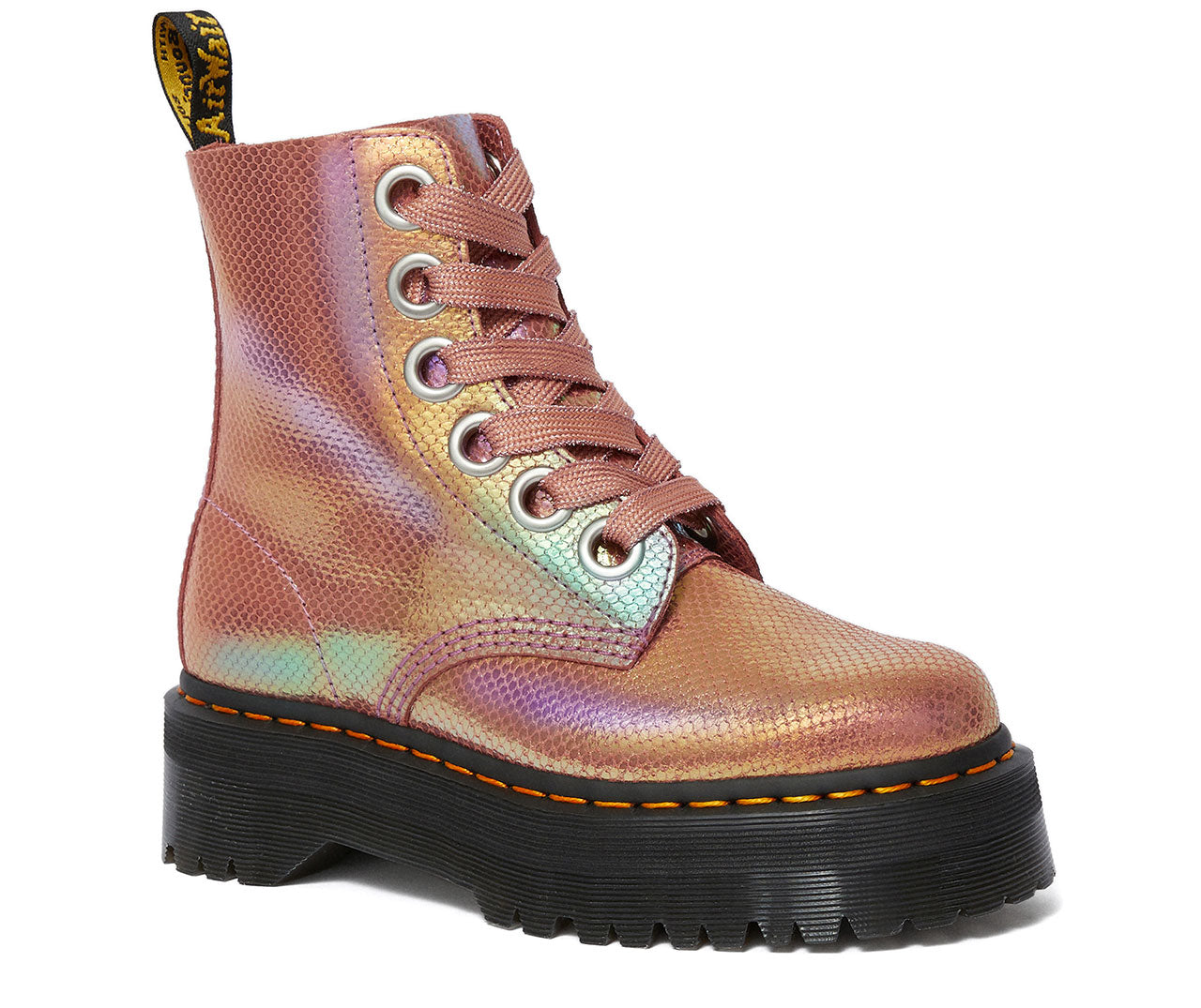 Molly Pink Iridescent Platform Shoes - Women's Chunky Heel Sneakers for Casual Wear & Street Style Fashion