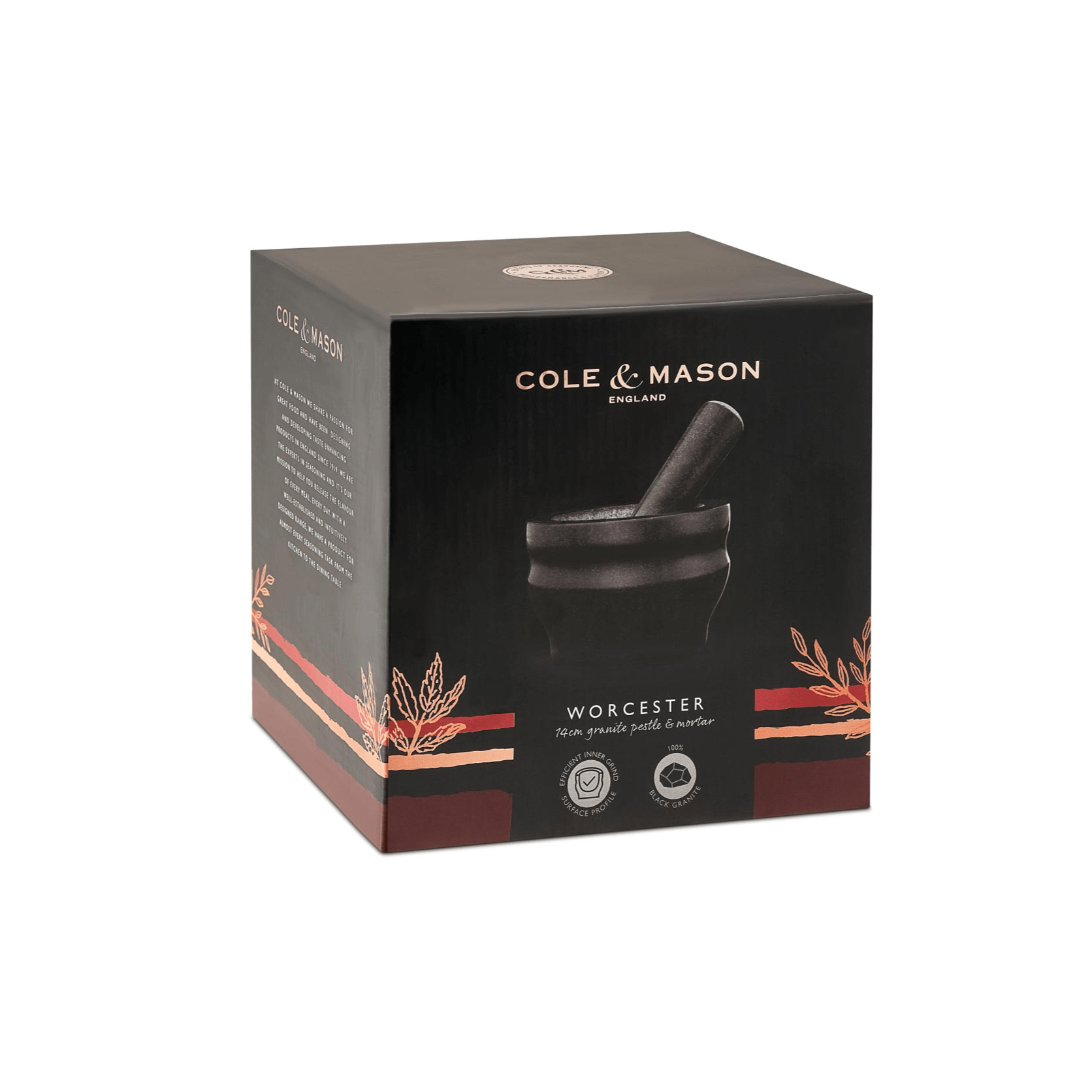 Cole & Mason Granite Mortar and Pestle Set - Premium Spice Grinder for Fresh Herbs, Peppercorns & Spices - Perfect for Cooking, Baking & Kitchen Use