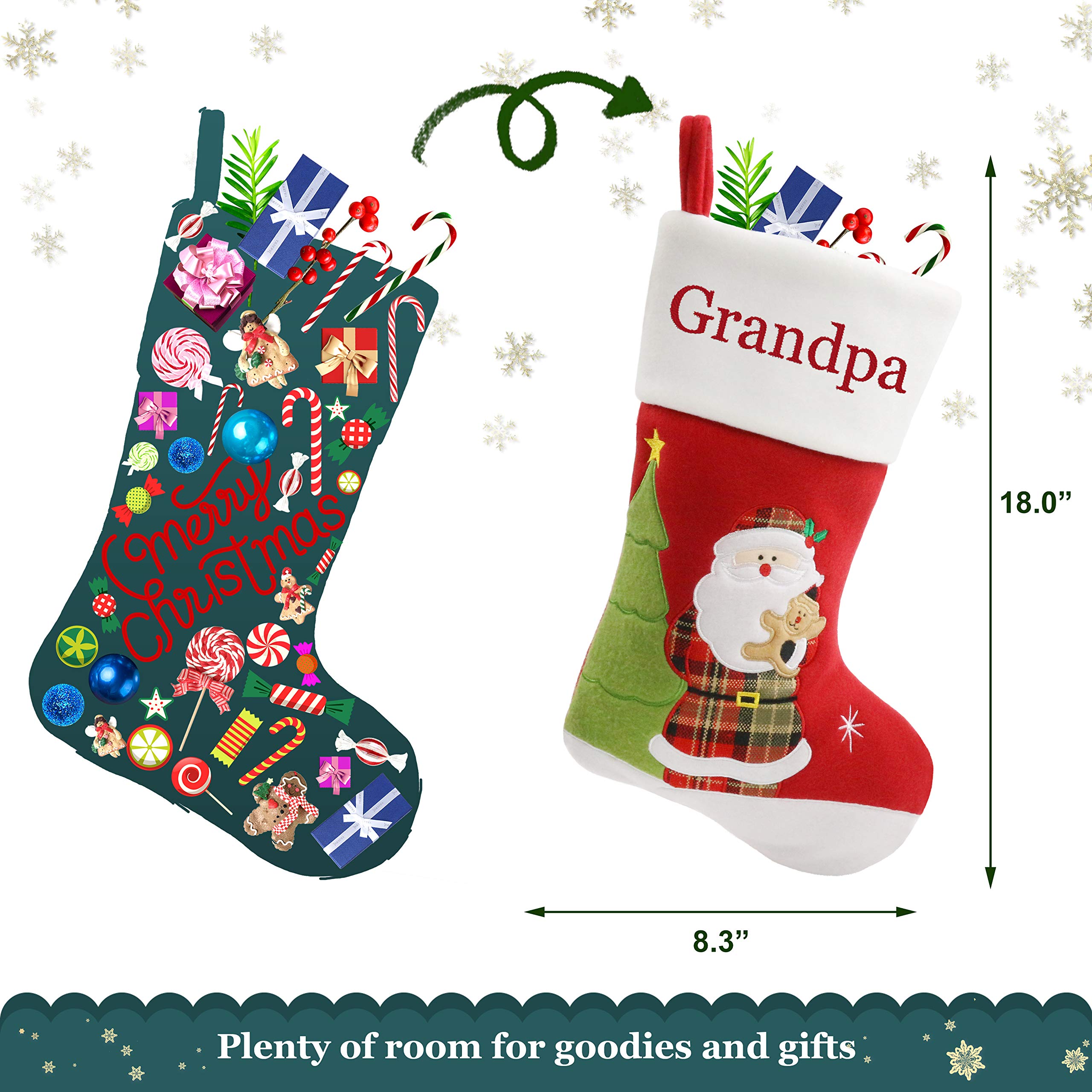 Personalized Christmas Stockings with Custom Names - Family Holiday Decor for Fireplace, Tree & Party - Festive Xmas Gift & Home Decoration for Cozy Winter Celebrations