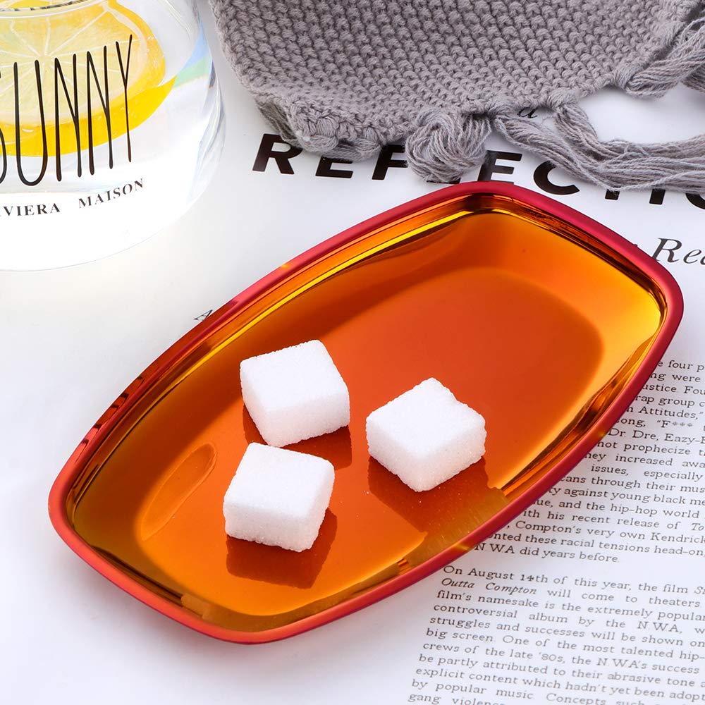 Stainless Steel Square Tray - 6.14inch Fruit & Jewelry Organizer for Home Decor