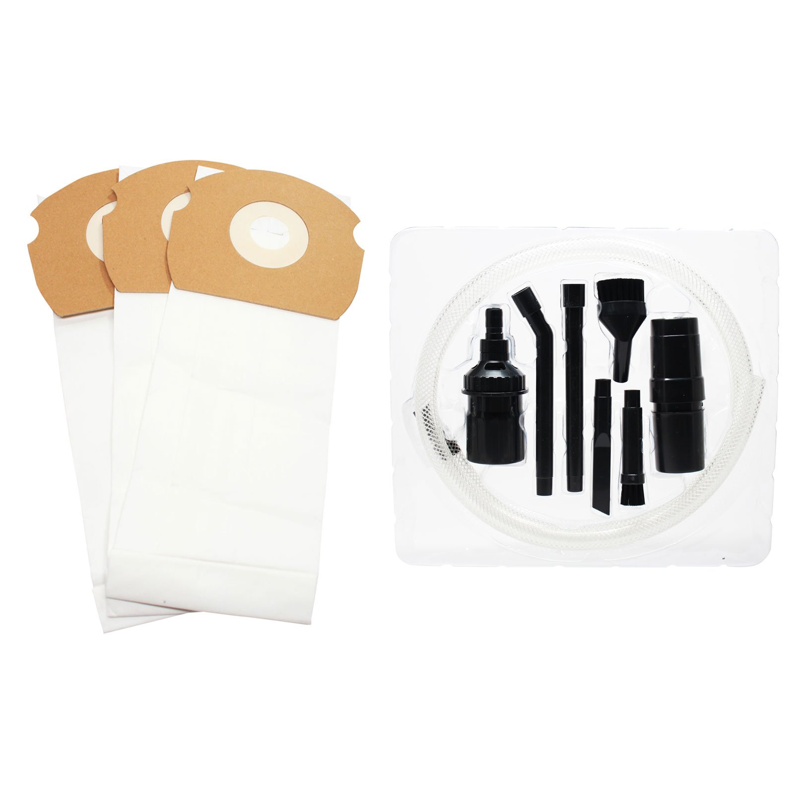 Upstart Battery 3 Replacement Vacuum Bags for Eureka Airspeed ASM1155 - 7-Piece Micro Vacuum Attachment Kit - Compatible with Eureka 68155 & AS Models - Perfect for Home Cleaning, Pet Hair Removal & Car Detailing