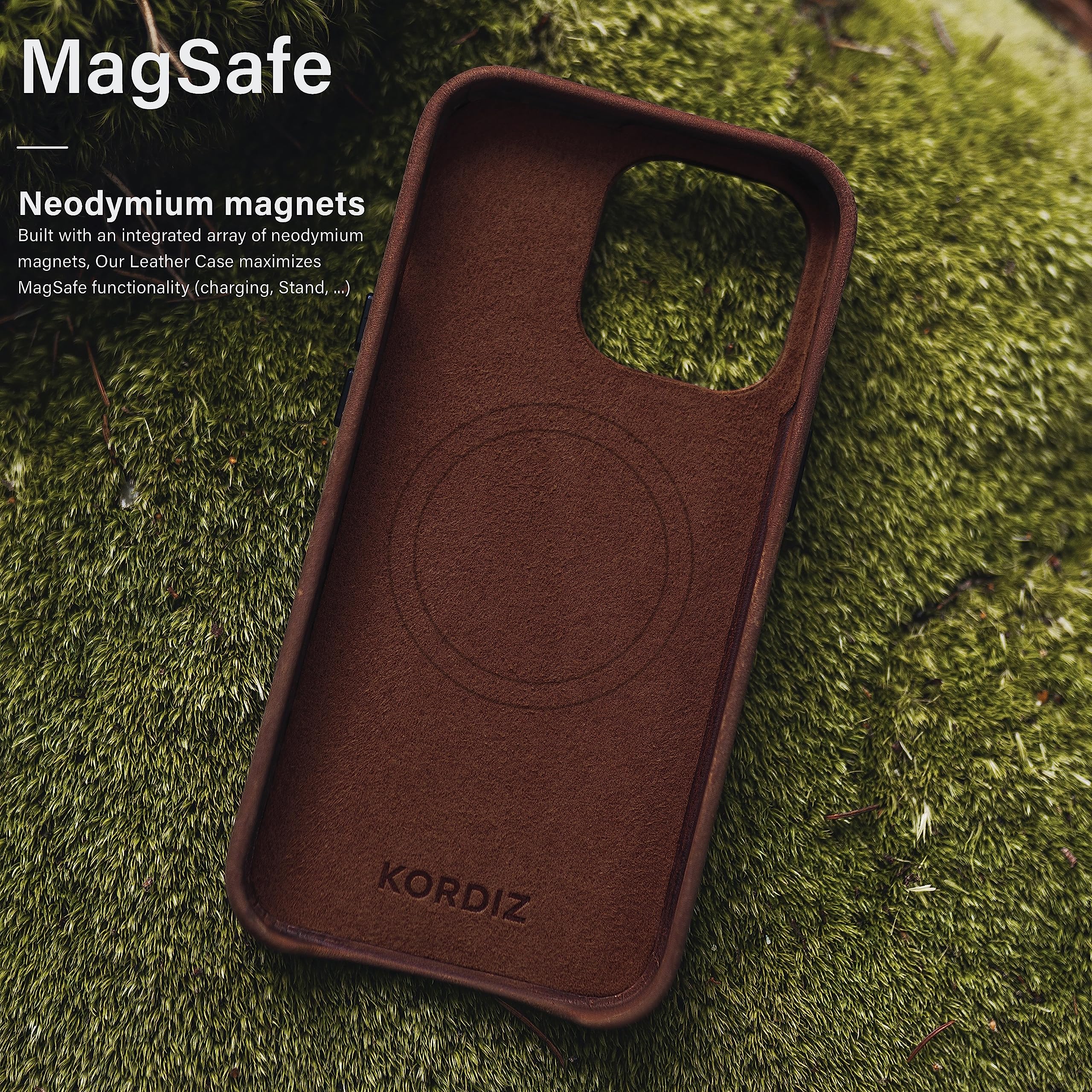 Premium iPhone 14 Pro Max Leather Case with MagSafe & Wireless Charging | Genuine Top Grain Crazy Horse Dark Brown Leather | Raised Lip Screen Protection | Precision Metal Buttons - Perfect for Business Professionals & Luxury Enthusiasts