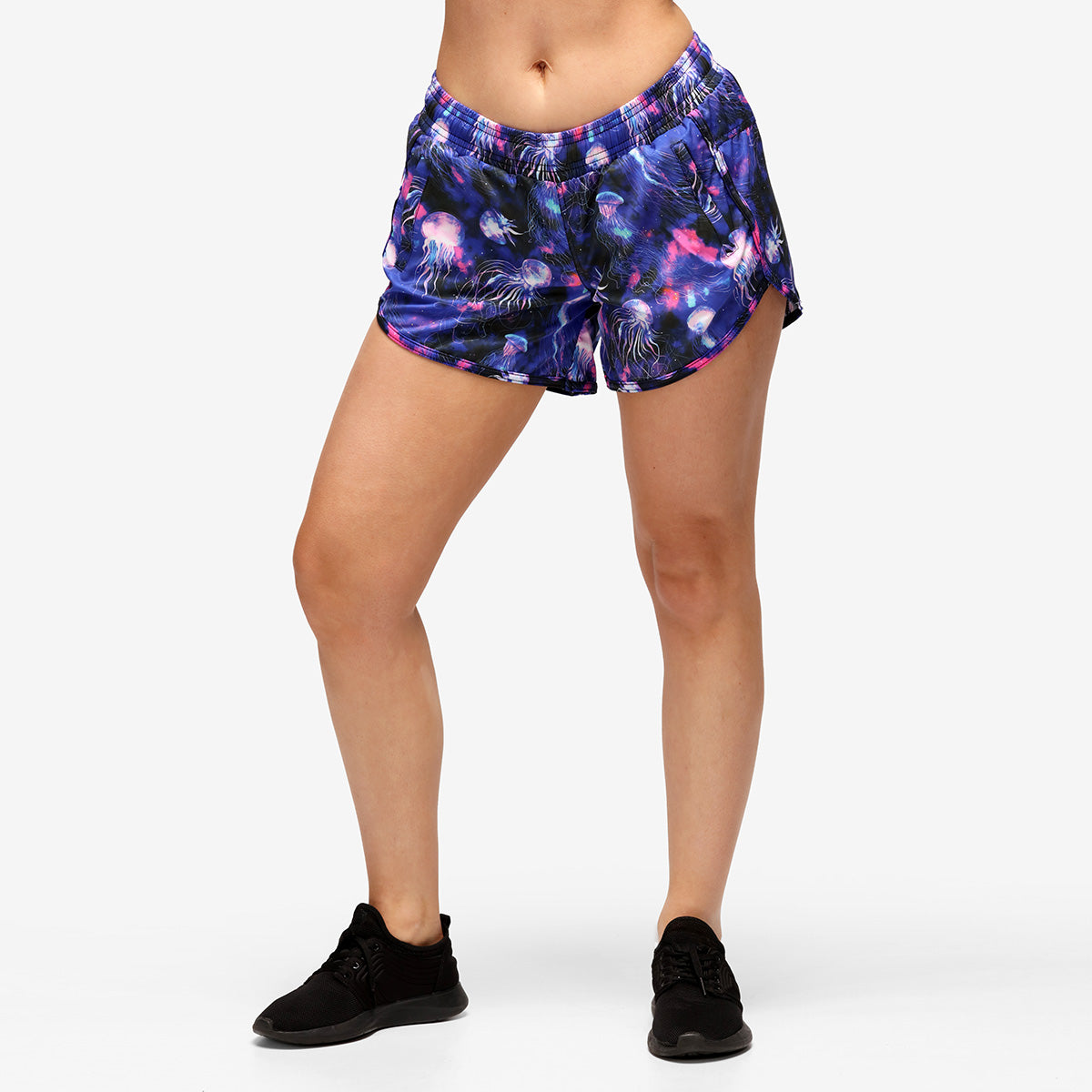 Jellyfish Galaxy Women's Loose Fit Workout Shorts - High Waisted Yoga Running Gym Athletic Shorts for Women - Perfect for Yoga, Running, Gym & Lounge Wear