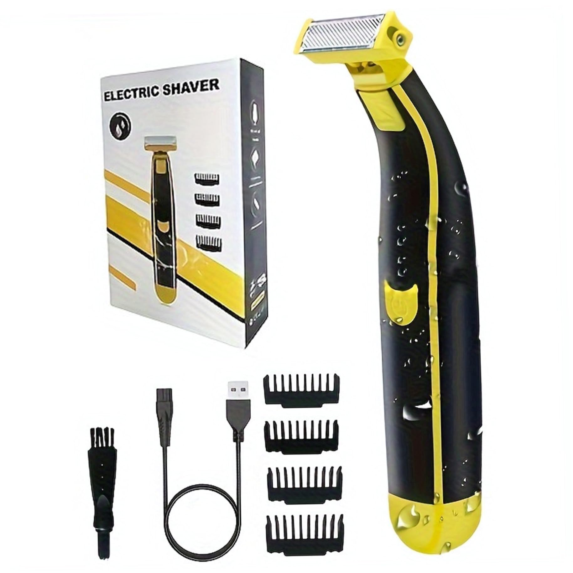 Premium Electric Shaver for Men - Wet & Dry Waterproof Rotary Shaver with USB Rechargeable 700mAh Battery - Full Body Grooming for Face, Chest & Legs - Ideal for Travel, Gym & Daily Shaving Routine - Men's Body Hair Trimmer & Women's Hair Removal Tool
