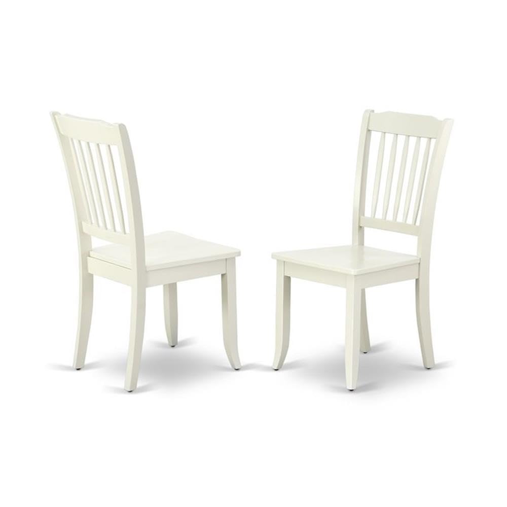 East West Furniture DMDA3-LWH-W 3-Piece Round Drop Leaf Dining Table Set with 2 Wooden Chairs, 42x42 Inch, Linen White - Perfect for Small Spaces, Apartments & Breakfast Nooks