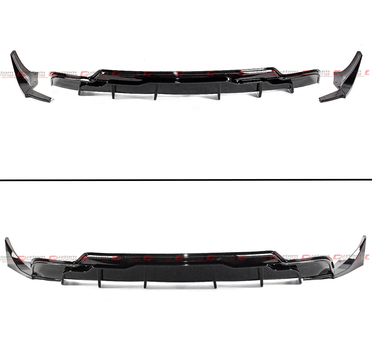 Gloss Black Shark Fin Rear Bumper Diffuser with Corner Extensions for 2017-2022 Tesla Model 3 - Performance Painted Car Body Kit - Enhance Aerodynamics & Sporty Style for Street Racing & Car Shows
