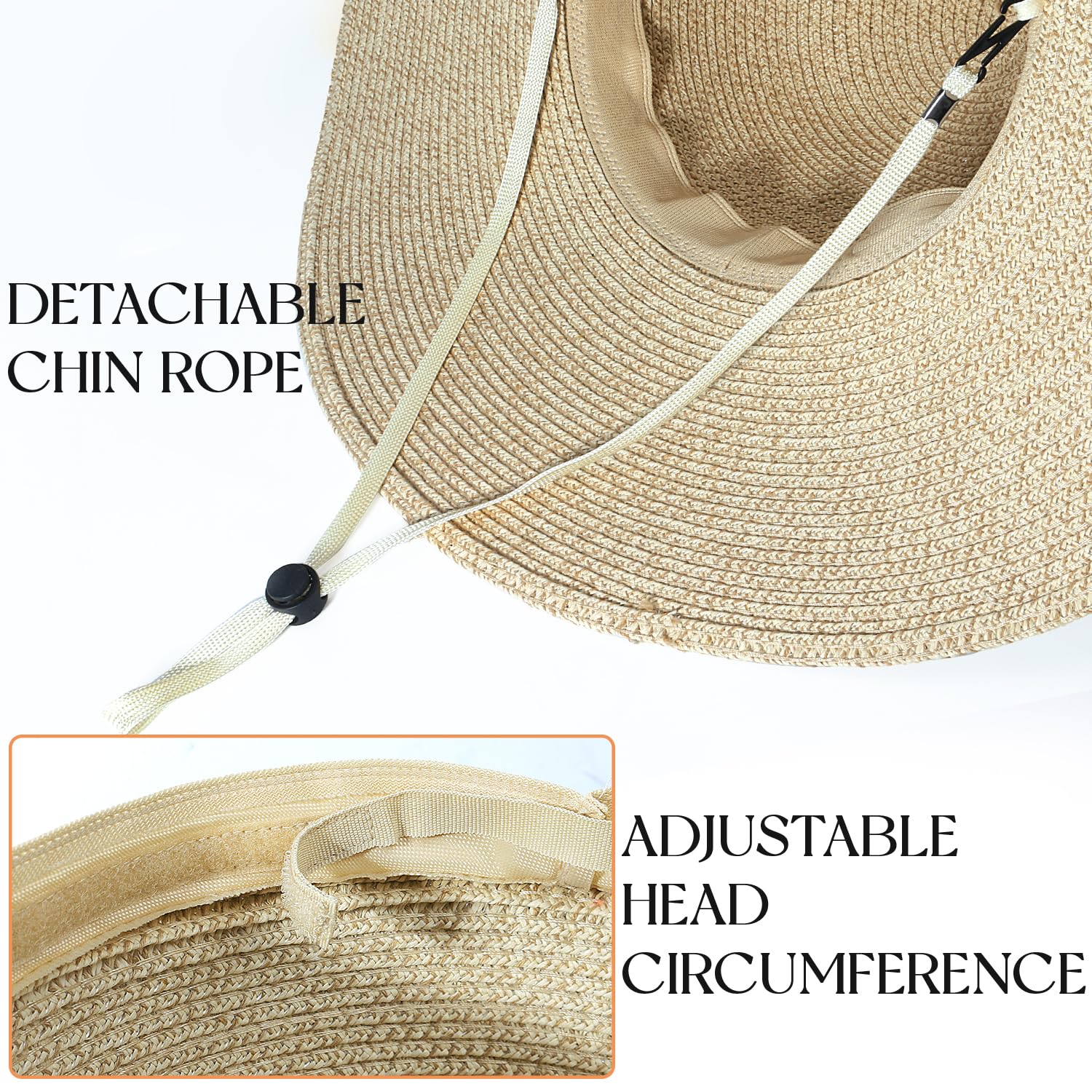 Women's Wide Brim Straw Sun Hat - Packable Floppy Beach Hat for Summer, Outdoor & Garden Wear - Perfect for Vacations, Poolside Lounging, and Sun Protection