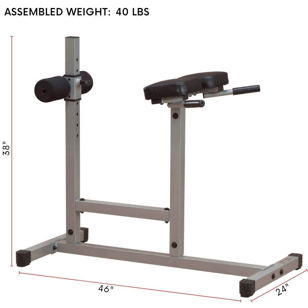 Body-Solid PCH24X Hyperextension Bench - Roman Chair for Lower Back, Ab Crunch, Glutes & Hamstring Workouts | Home & Commercial Gym Equipment for Core Strength Training | Perfect for Home Gyms, Fitness Studios & Rehabilitation Centers