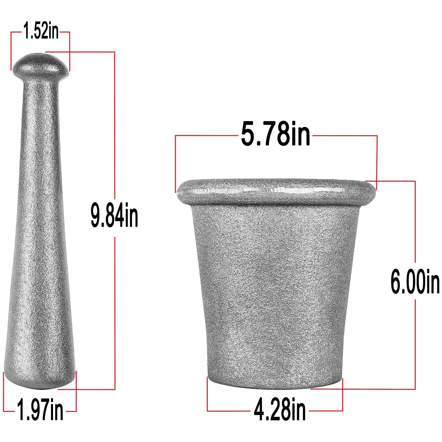 Yousme Extra Large Cast Steel Mortar and Pestle Set - Heavy Duty Rock Crusher for Gold Mining, Quartz Grinding, Ore Pulverizing & Prospecting - Perfect for Geology Labs, Assay Testing & DIY Gold Recovery