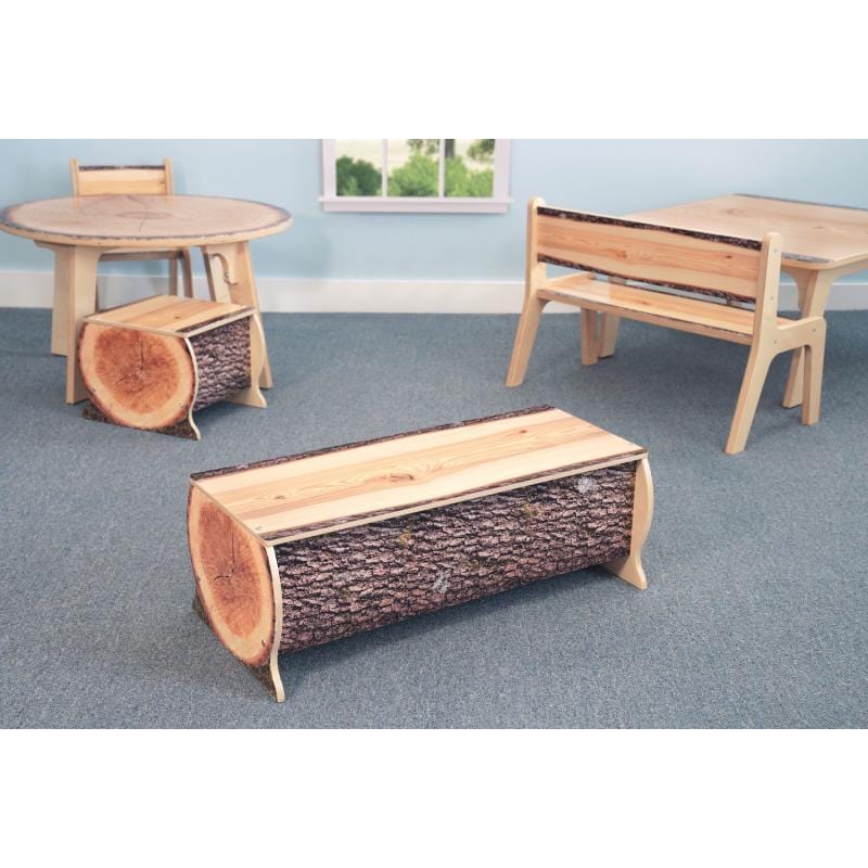 Natural Live Edge Wood Bench - 12 Inch Handcrafted Rustic Log Stool for Home & Garden Decor | Perfect for Living Room, Patio, or Outdoor Seating