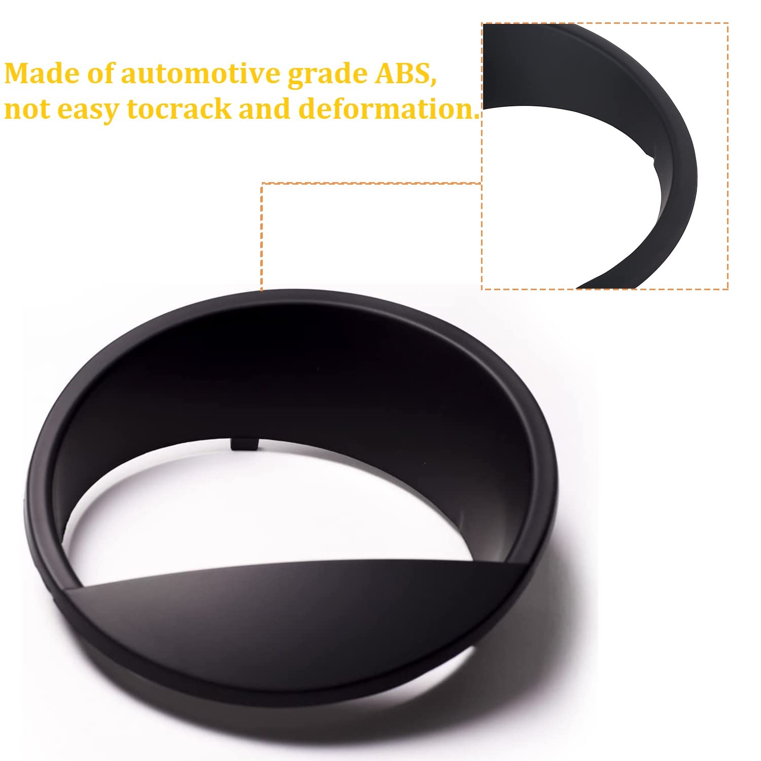 Angry Bird Style Jeep Wrangler JK & Unlimited (2007-2018) Headlight Cover Rings - Black Trim Accessories for Off-Road Mods & Custom Decor | Perfect for Jeep Enthusiasts & Outdoor Adventures