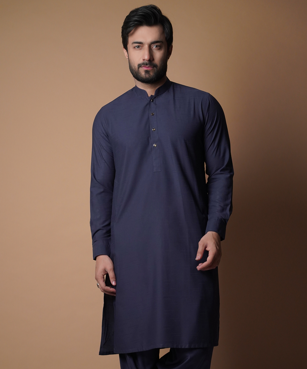 Elegant Ink Blue Shalwar Kameez - Traditional Pakistani Outfit for Women | Perfect for Weddings, Festivals & Special Occasions