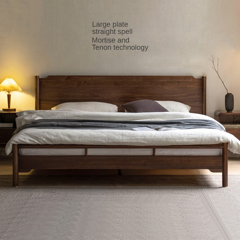 Premium Black Walnut & Ash Solid Wood Bed Frame - Handcrafted Queen/King Size Bed for Modern & Rustic Bedrooms - Perfect for Master Suites, Guest Rooms & Farmhouse Style Homes
