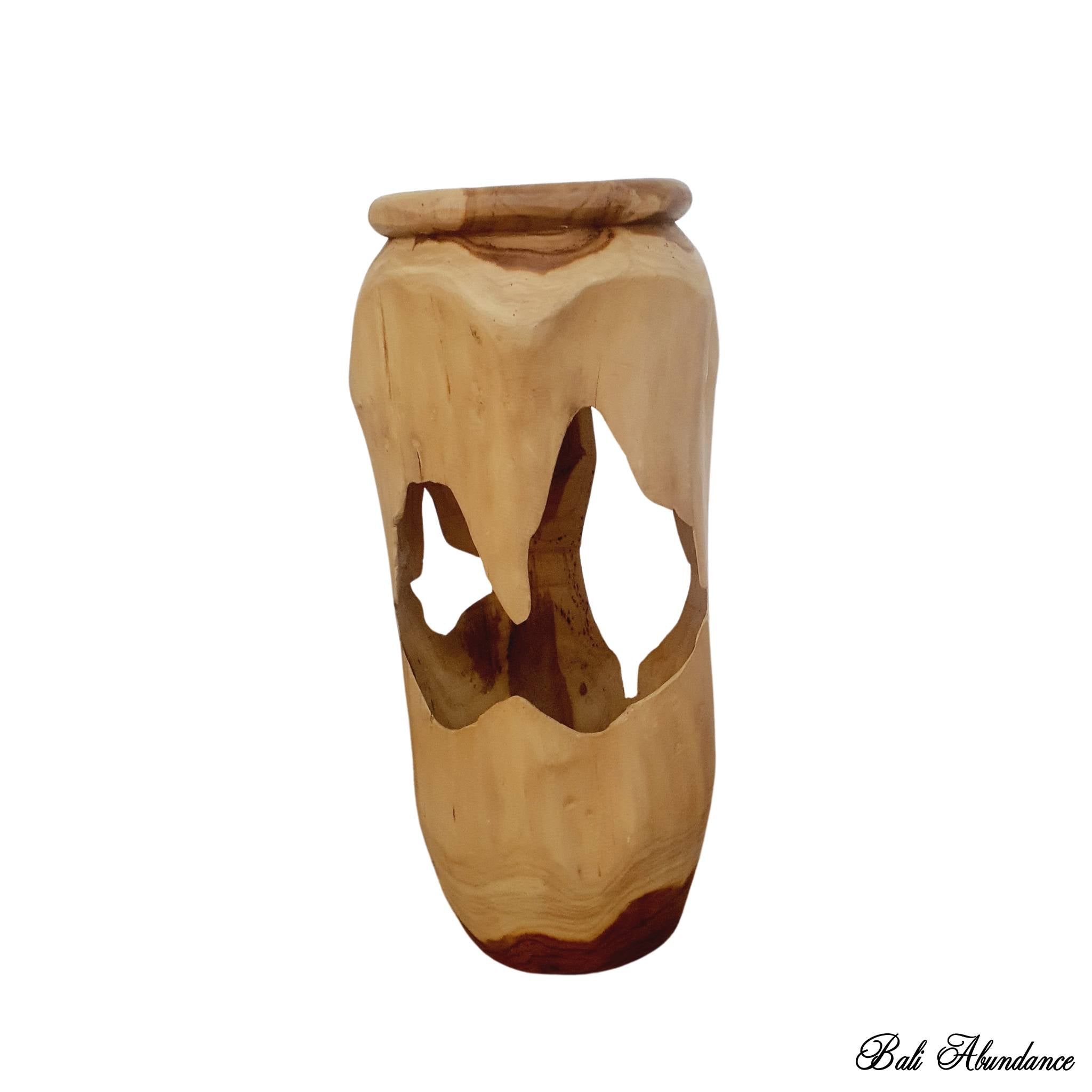 Premium Teak Wood Planter Pot - 4 Inch Small Indoor/Outdoor Flower Pot for Succulents, Herbs & Houseplants | Perfect for Home, Garden, Office & Patio Decor