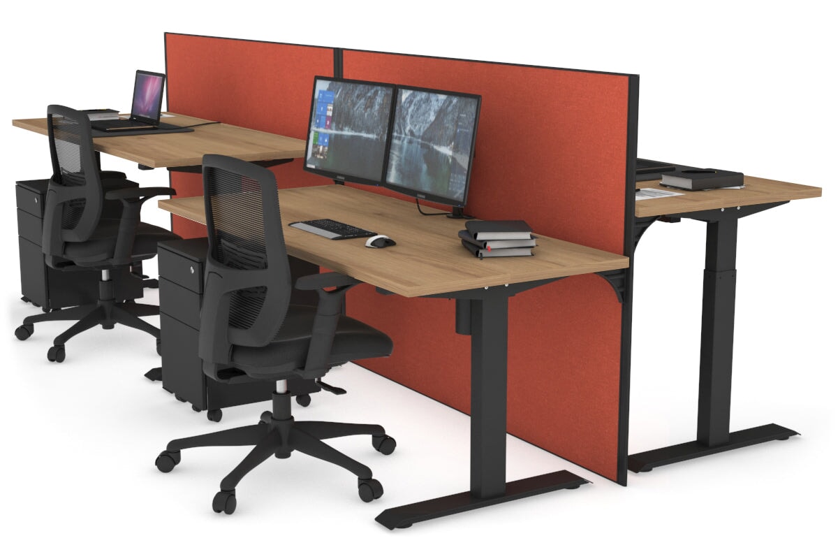 Just Right Height Adjustable 4-Person Workbench [1400L x 700W] - Heavy Duty Industrial Workstation for Factory, Warehouse & Workshop Use