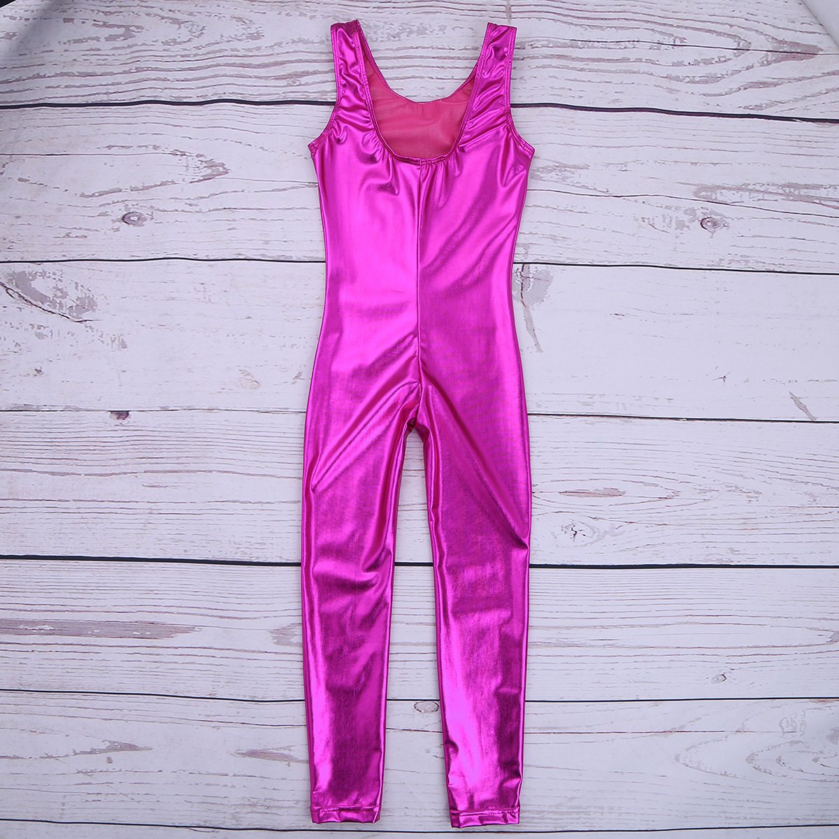 Shiny Metallic Tank Unitard for Girls - Sleeveless Ballet & Gymnastics Leotard - One-Piece Dance Costume - Perfect for Ballet Practice, Gymnastics Performances, and Dance Recitals
