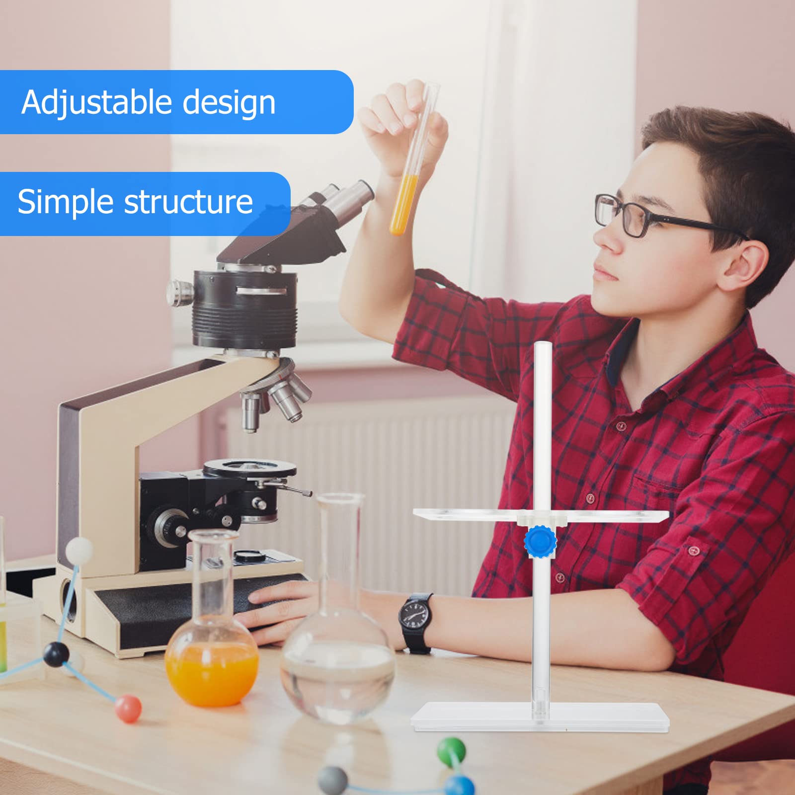Balacoo 2-Hole Acrylic Funnel Stand - Durable Funnel Holder for Kitchen, Lab & School - Perfect for Baking, Science Experiments & DIY Projects