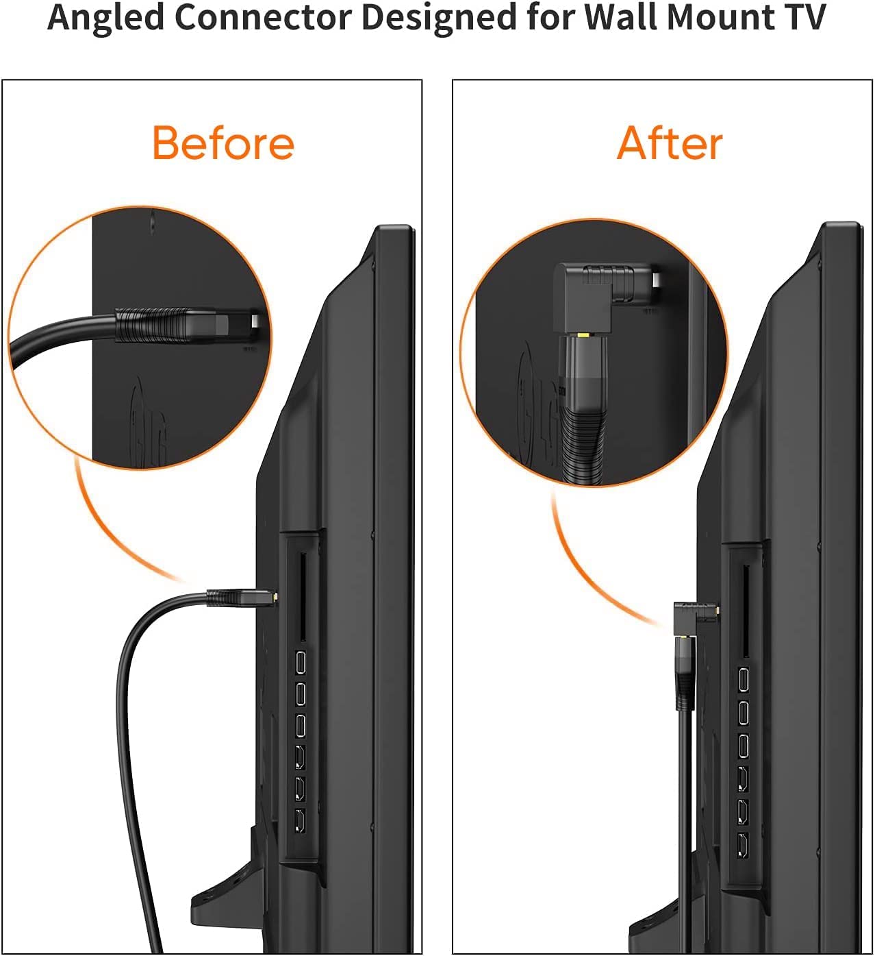 MVTECH HDMI Male to Female Adapter 4-Pack - 90 & 270 Degree HDMI Extender Coupler for 3D 4K Ultra HD - Compatible with TV, Fire Stick, Nintendo Switch, Xbox One, PS5, PS4, Laptop & PC (Black) - Perfect for Home Theater, Gaming & Office Setups