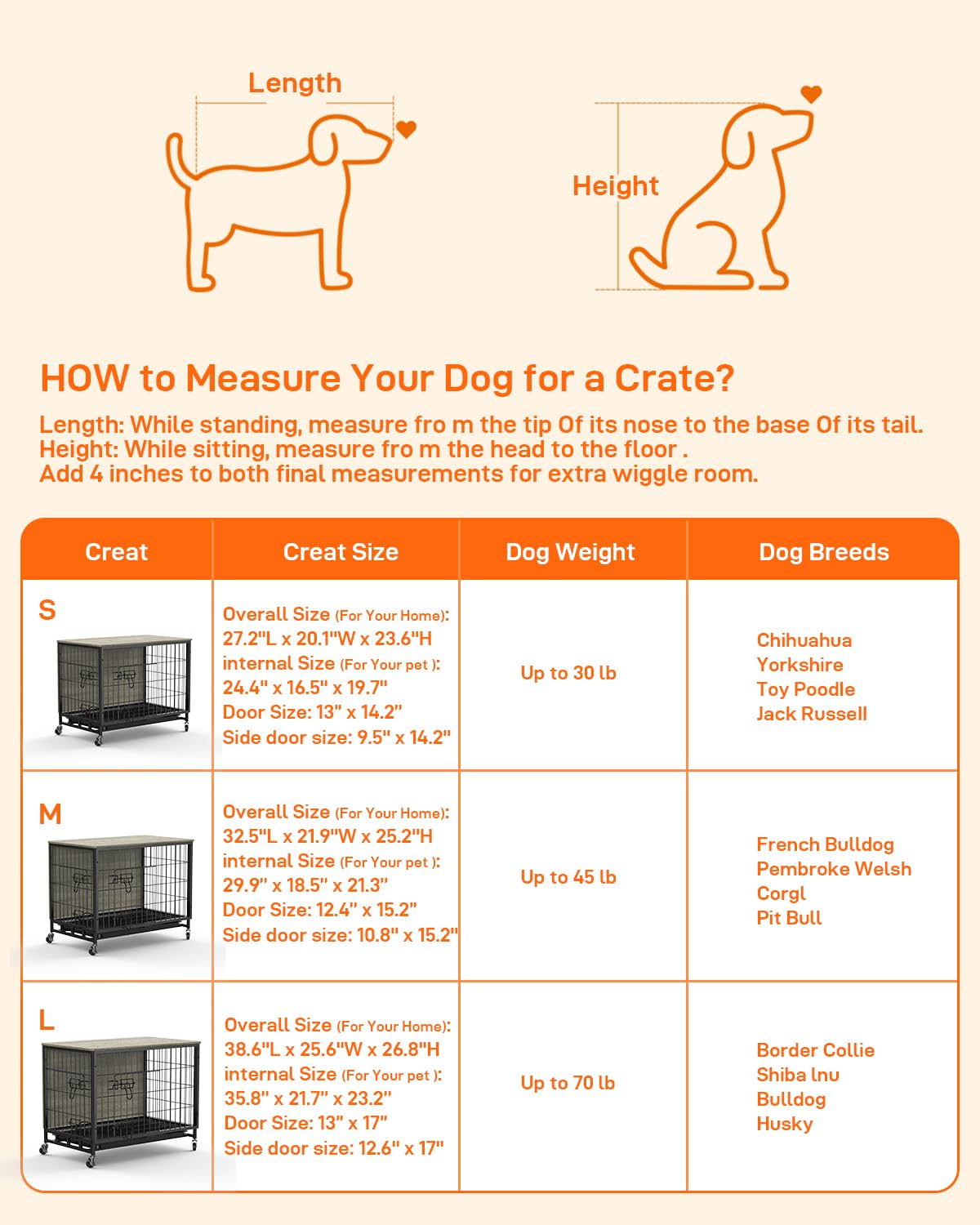 2024 Deluxe Wooden Dog Crate Furniture - Heavy Duty 38.6