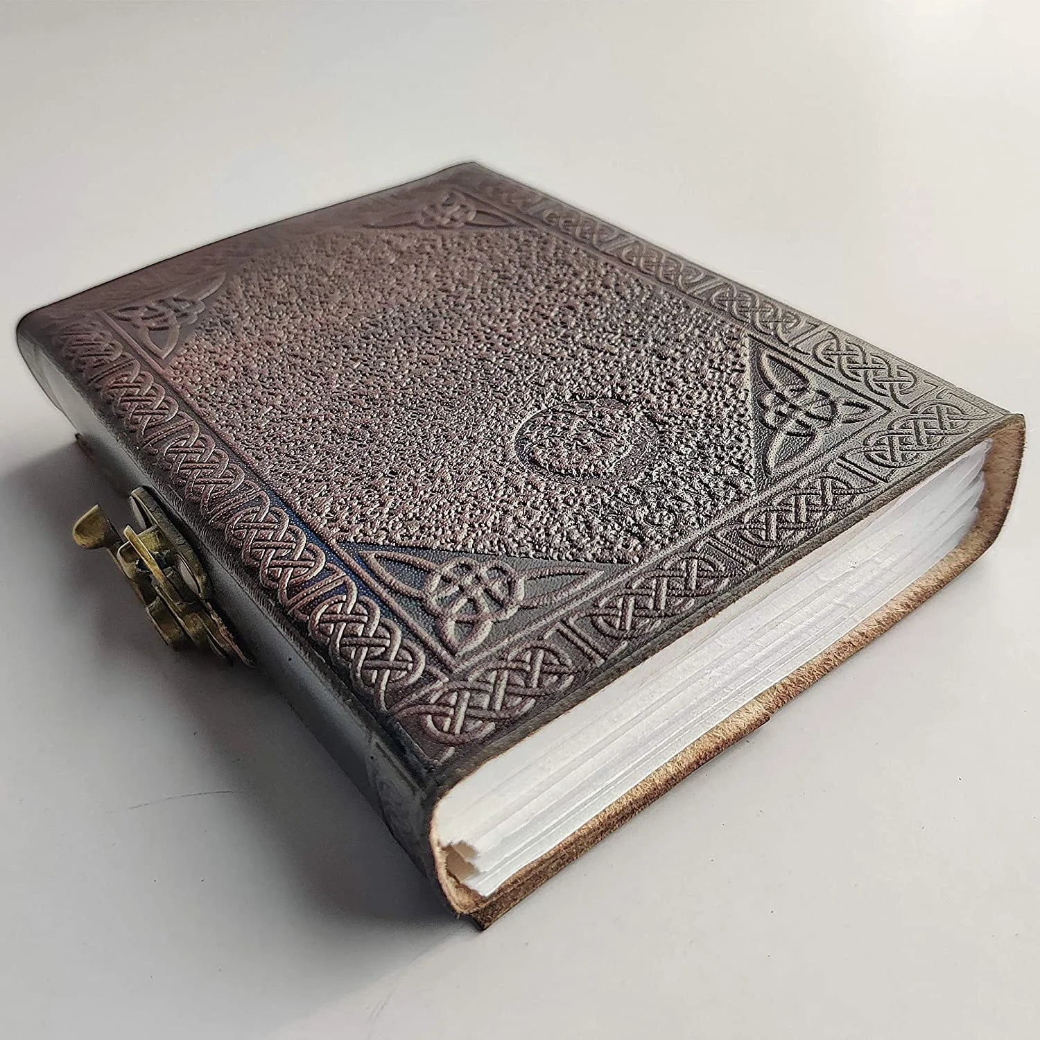 Hand Painted Tree of Life Leather Journal - Travel Diary Notebook for Women & Men, Large Size - Perfect for Writing, Sketching & Gift Giving