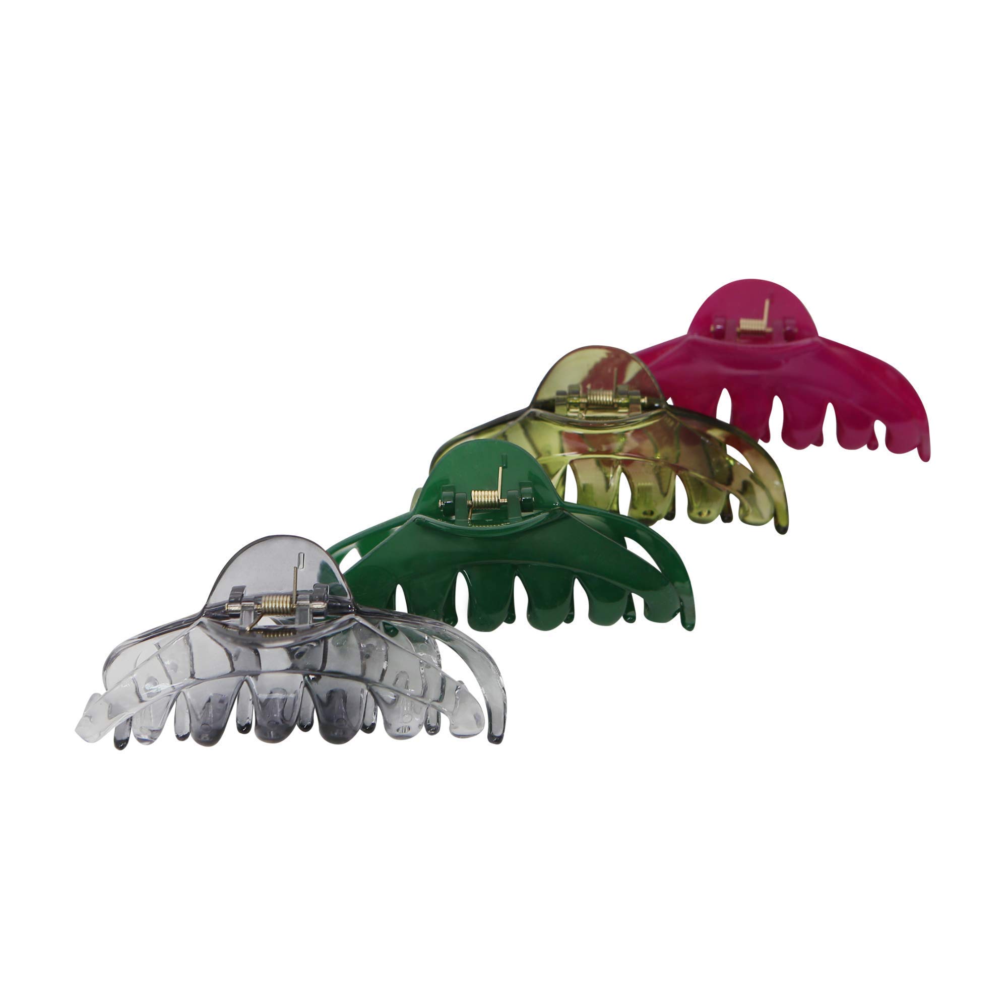 Stylish Baguette Hair Clips for Women - 4 Pack Strong Hold Non-Slip Plastic Hair Claw Clips - Perfect for Thick Hair, Ponytails & Updos
