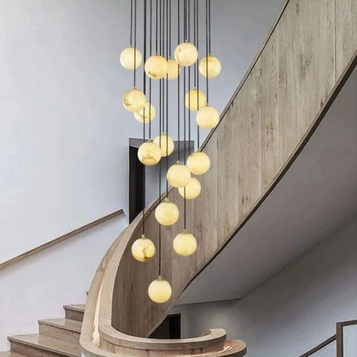 Alabaster Global Wavy Chandelier - Modern Crystal Ceiling Light Fixture for Dining Room, Bedroom & Living Room Decor
