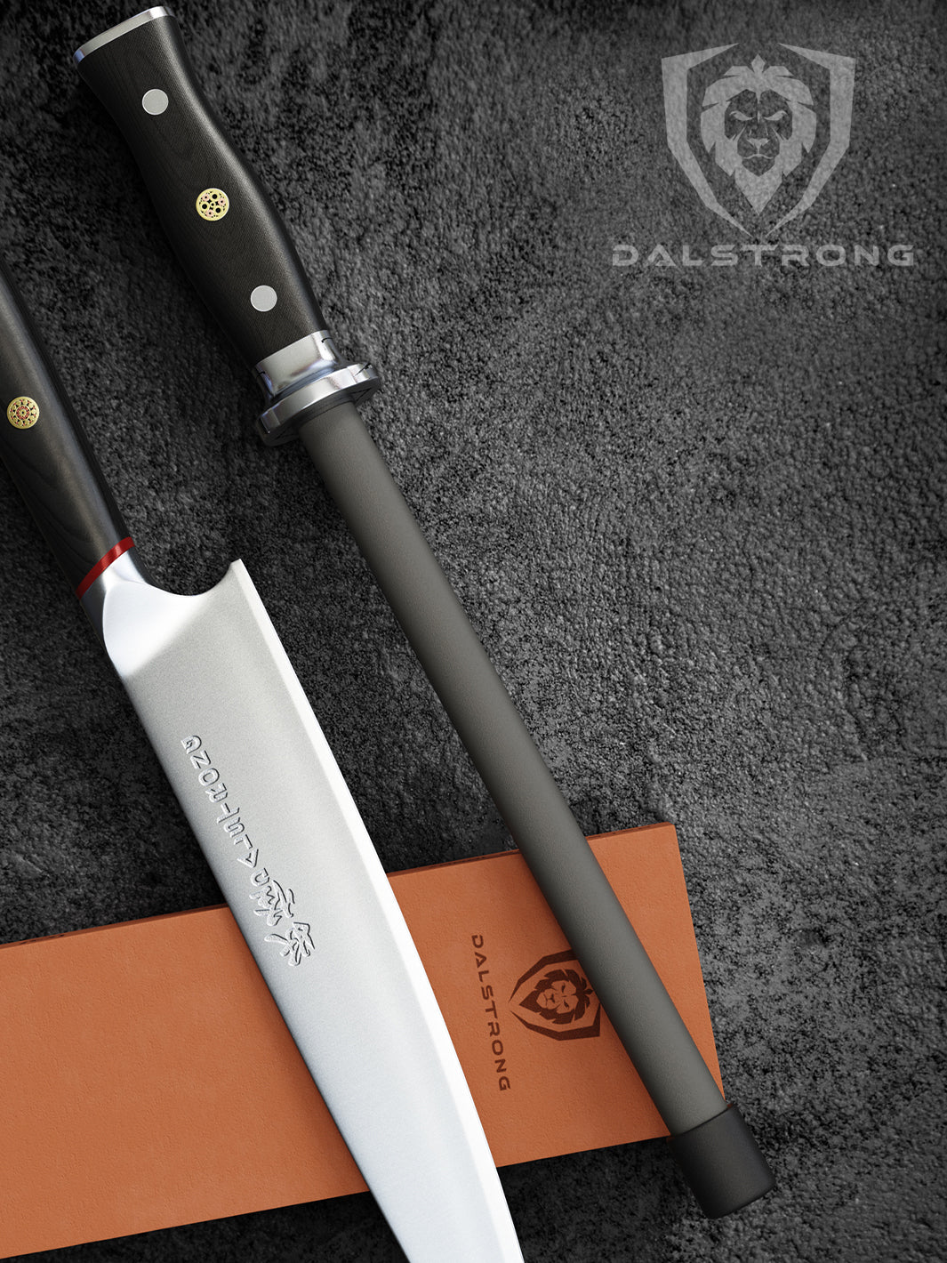 Dalstrong 10-Inch Ceramic Honing Rod - Professional Knife Sharpener for Kitchen Chefs & Home Cooks | Perfect for Maintaining Razor-Sharp Edges on Chef Knives & Steak Knives | Ideal for Professional Kitchens & Home Cooking