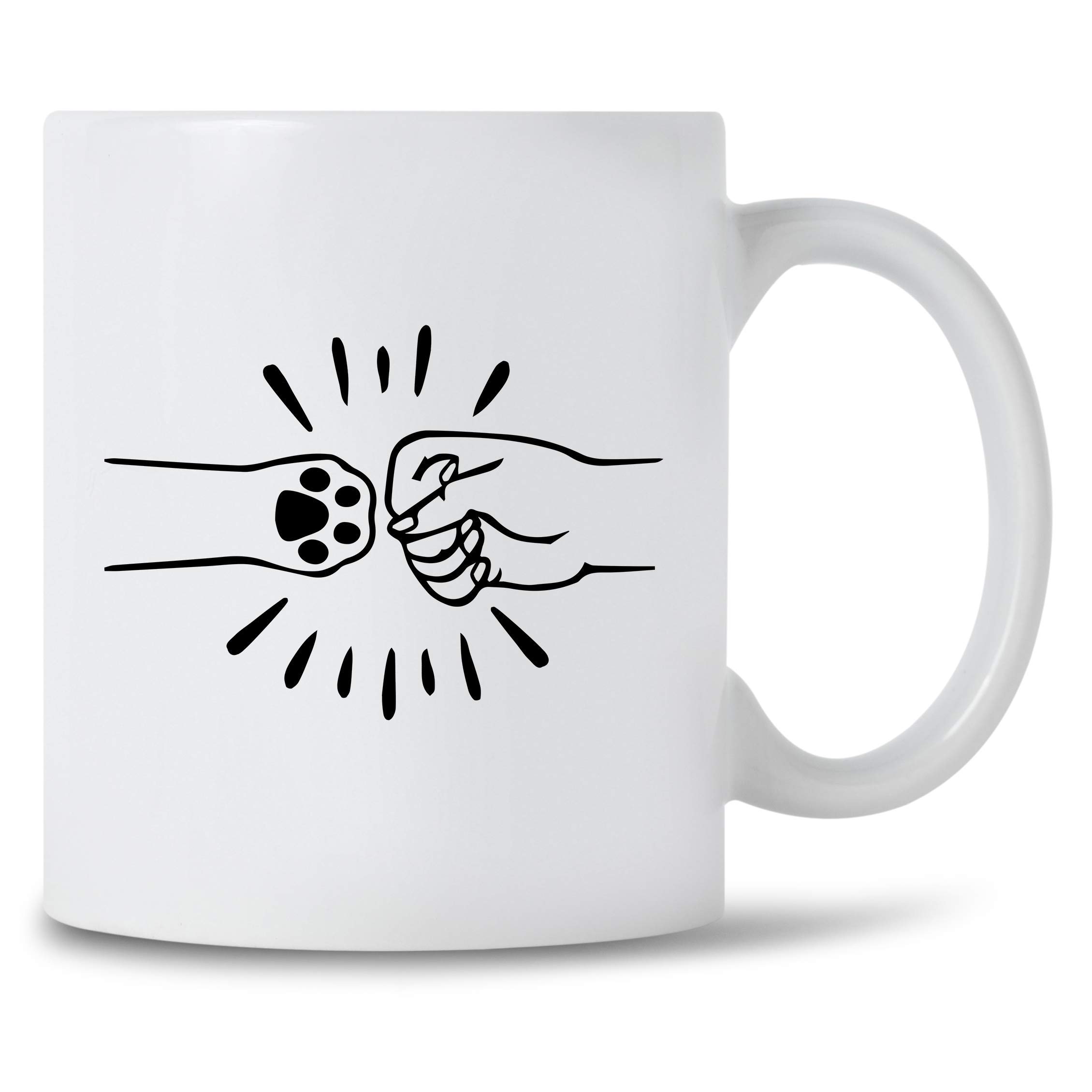 Dog Fist Bump Coffee Mug - Perfect Gift for Dog Moms & Dads, Dog Owners & Lovers - Ceramic Tea Cup for Coffee, Tea & Hot Drinks - Great for Home, Office & Pet Lovers' Gifts