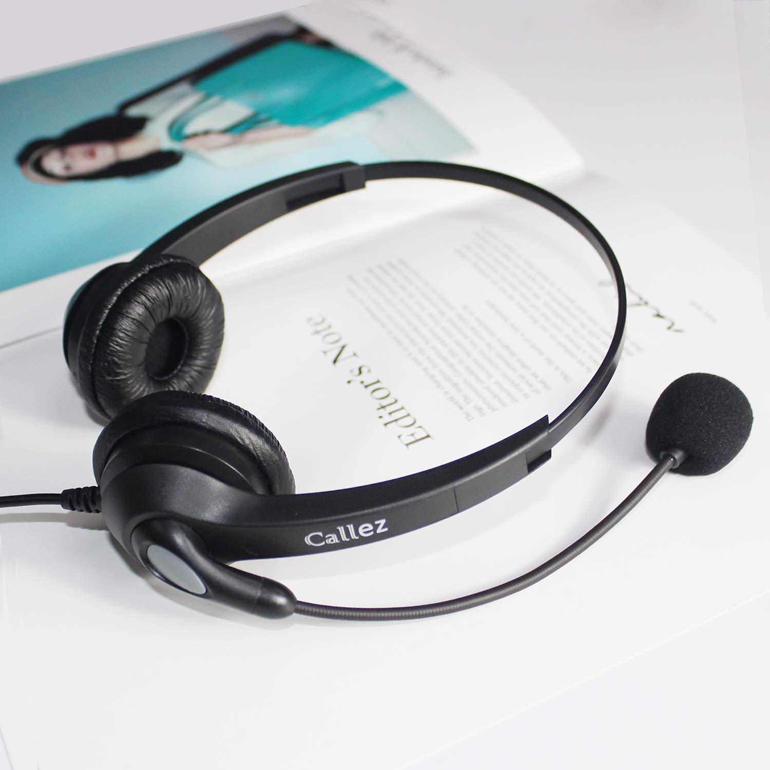 Noise Cancelling USB Headset with Microphone - Stereo PC Headphones for Business Calls, Skype, Zoom, Call Centers | Clear Audio, Lightweight & Comfortable Design | Perfect for Remote Work, Online Meetings & Office Use