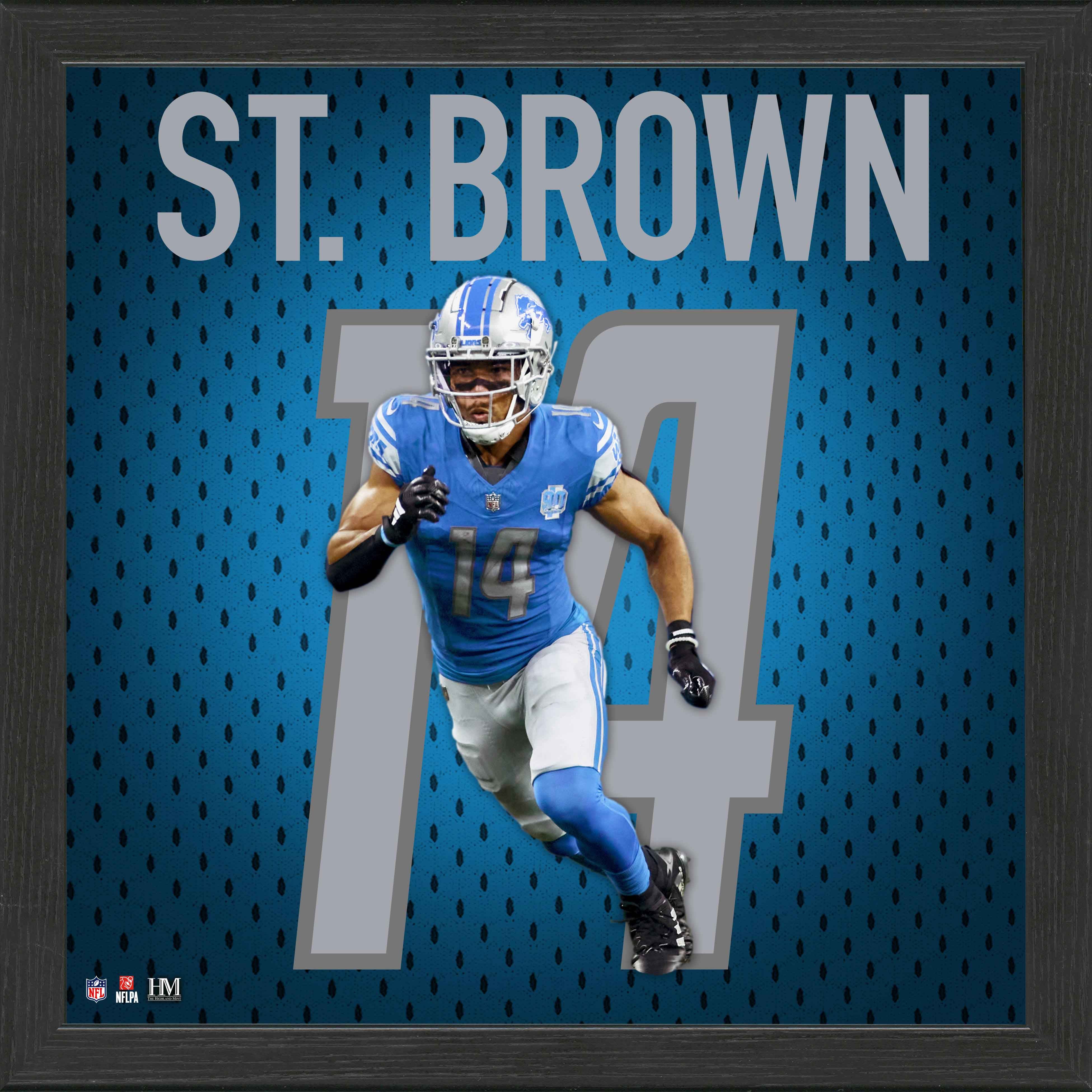Amon Ra St. Brown Detroit Lions IMPACT Jersey Display Frame - Perfect for Game Room, Man Cave, and Sports Memorabilia Collection