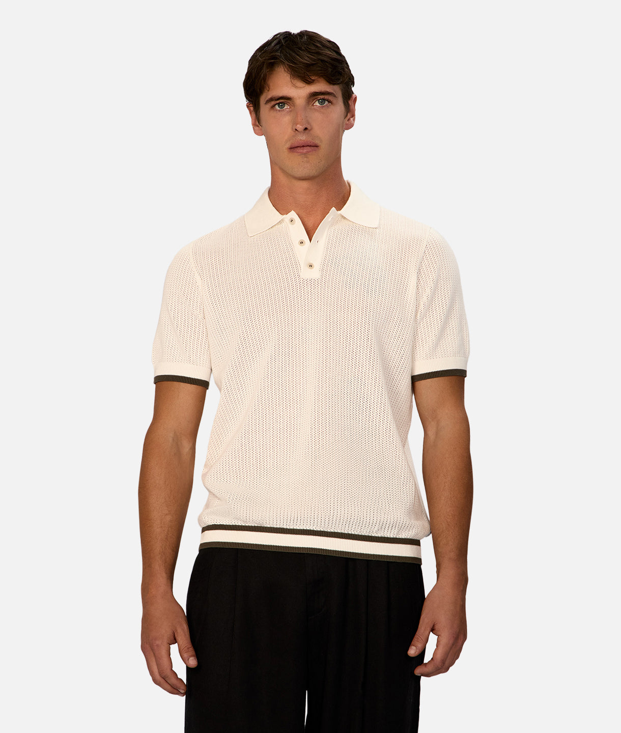 Serrano Polo Shirt for Men - Breathable Chalk Sage Green Casual Button Down Shirt | Perfect for Golf, Office & Outdoor Activities