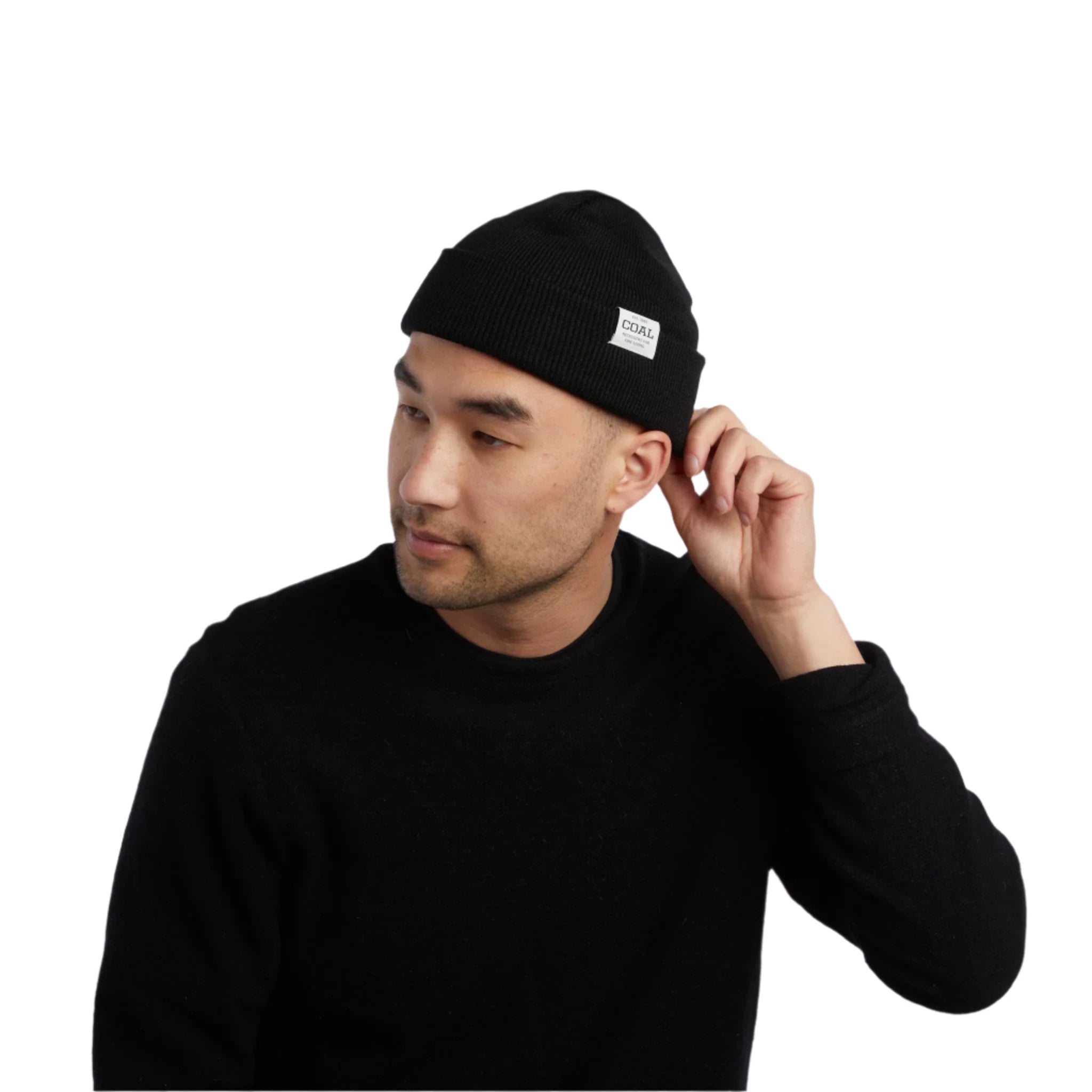 2025 Trendy Coal Black Uniform Low Profile Beanie - Soft & Warm Winter Skull Cap for Men & Women - Perfect for Outdoor Sports, Hiking, and Casual Streetwear