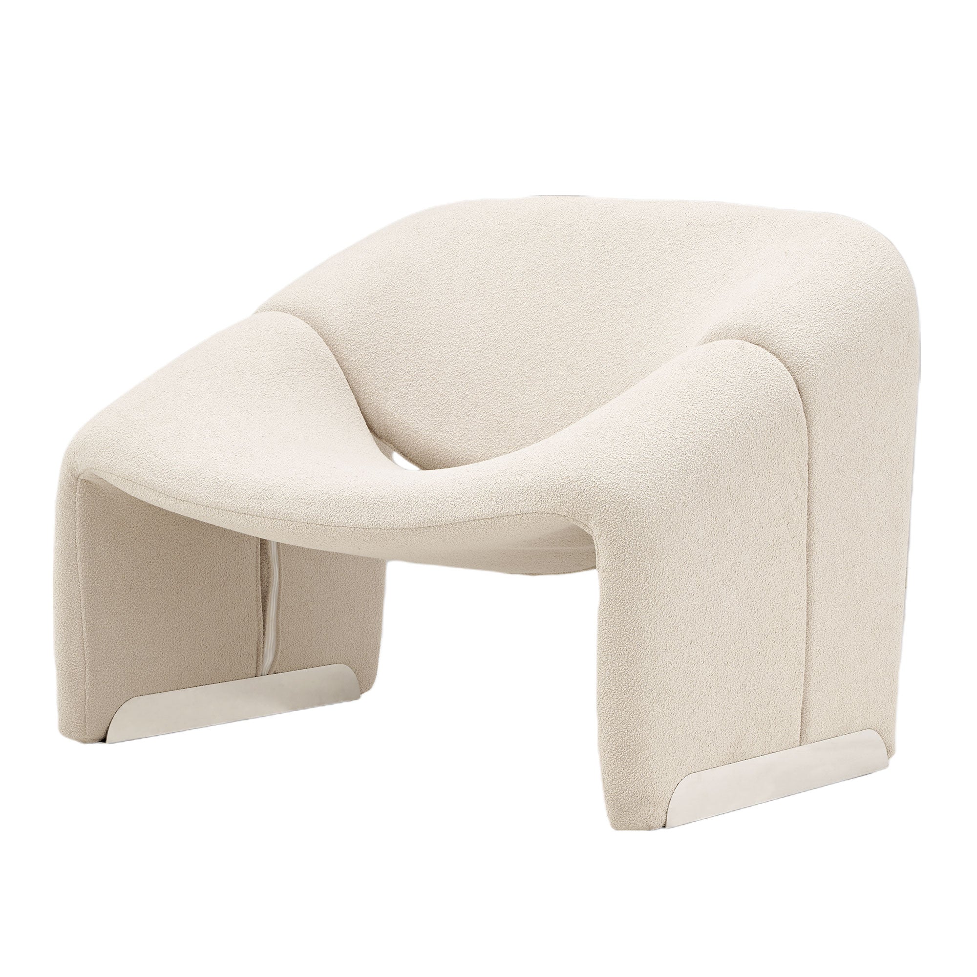 Luxury Boucle Sherpa Accent Chair - Cozy Lounge Chair in White for Living Room, Bedroom & Office - Modern Comfortable Seating for Relaxing & Decor