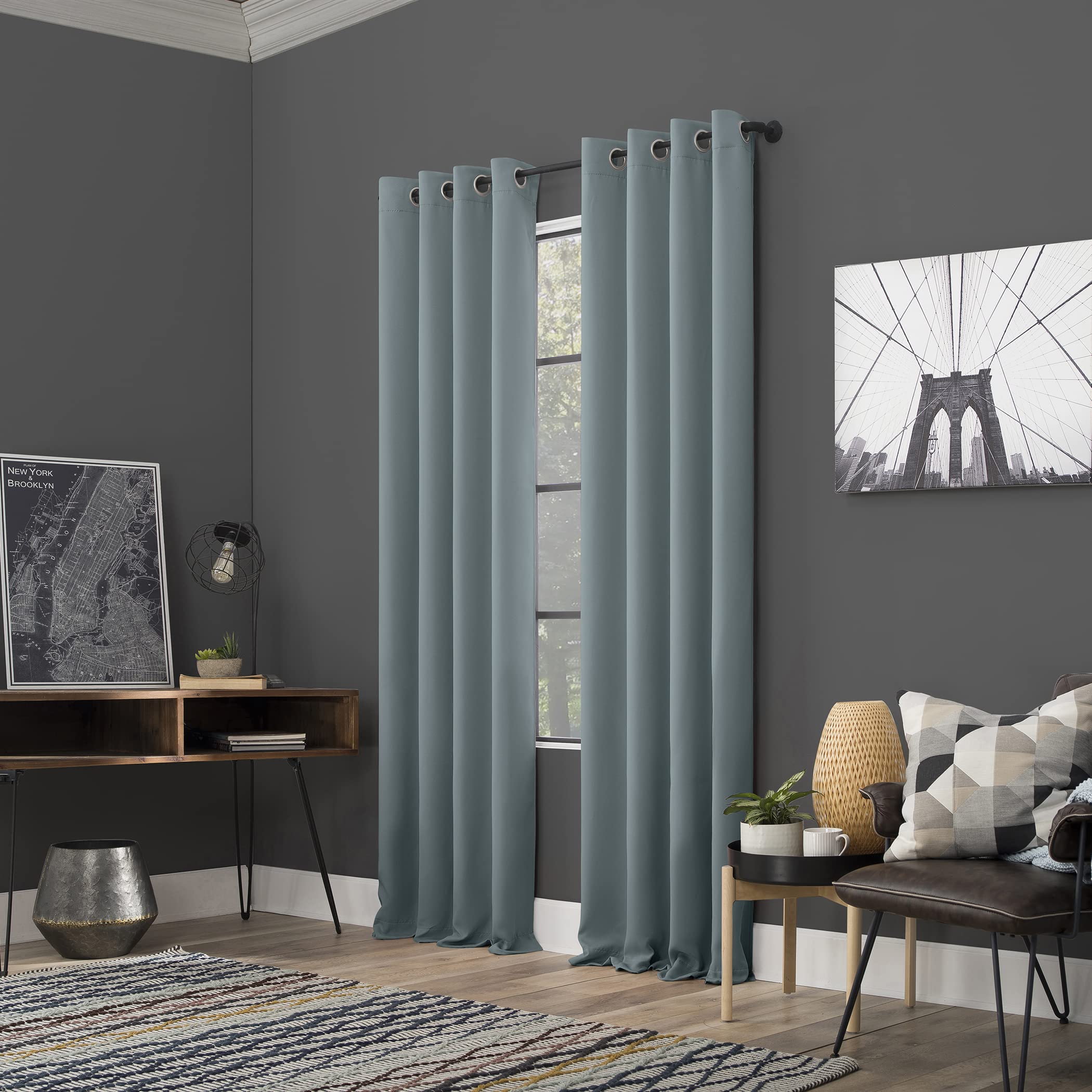 Sun Zero Soho 2-Pack Blackout Energy Efficient Grommet Curtain Panels - 54