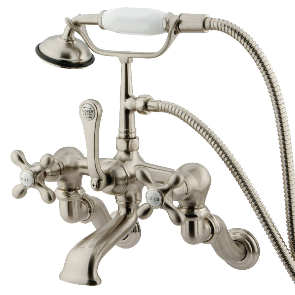 Vintage Wall Mount Clawfoot Tub Faucet with Hand Shower - Kingston Brass CC463T8 - Perfect for Bathroom Renovation & Luxury Spa Experience