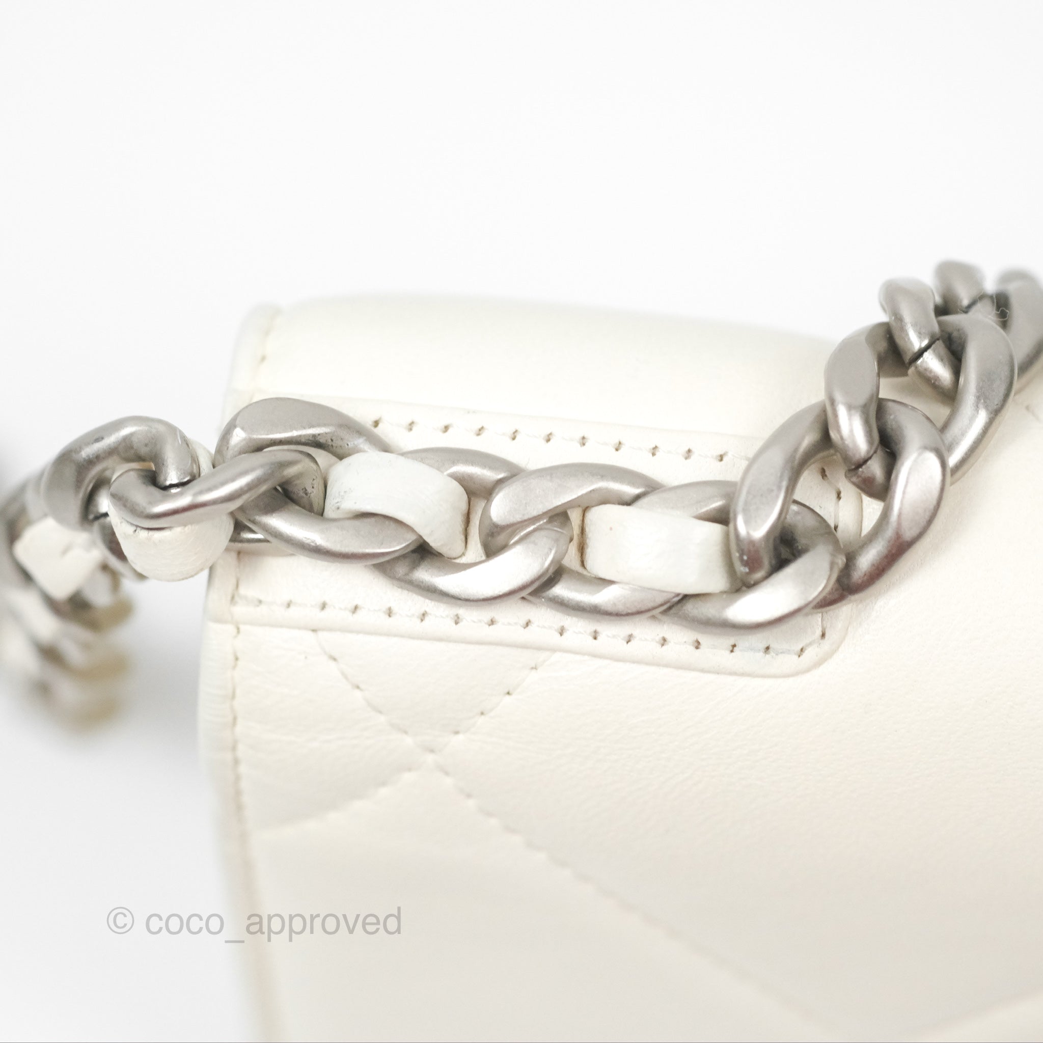 Chanel 19 Wallet on Chain WOC Crossbody Bag - White Leather with Mixed Gold & Silver Hardware | Perfect for Evening Out, Date Night & Special Occasions