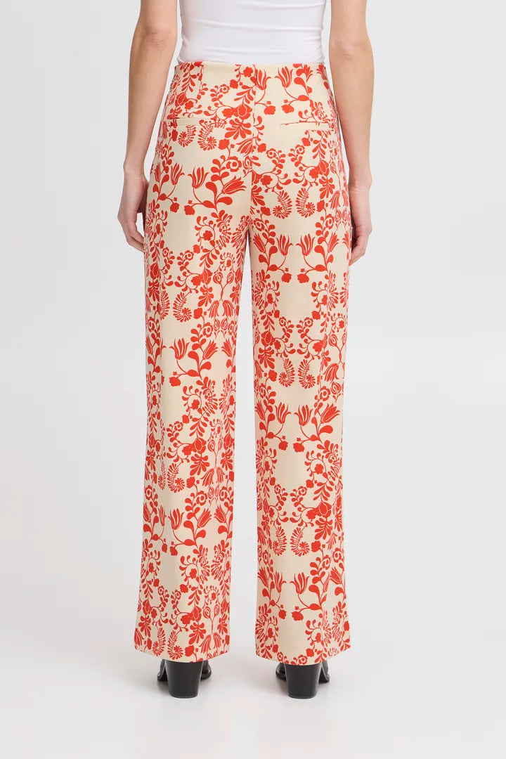 Lizzy Wide Leg Pants for Women - Floral Print High Waist Palazzo Trousers (Fiesta Flower Design) | Perfect for Summer Vacations, Beach Outings & Boho Chic Outfits
