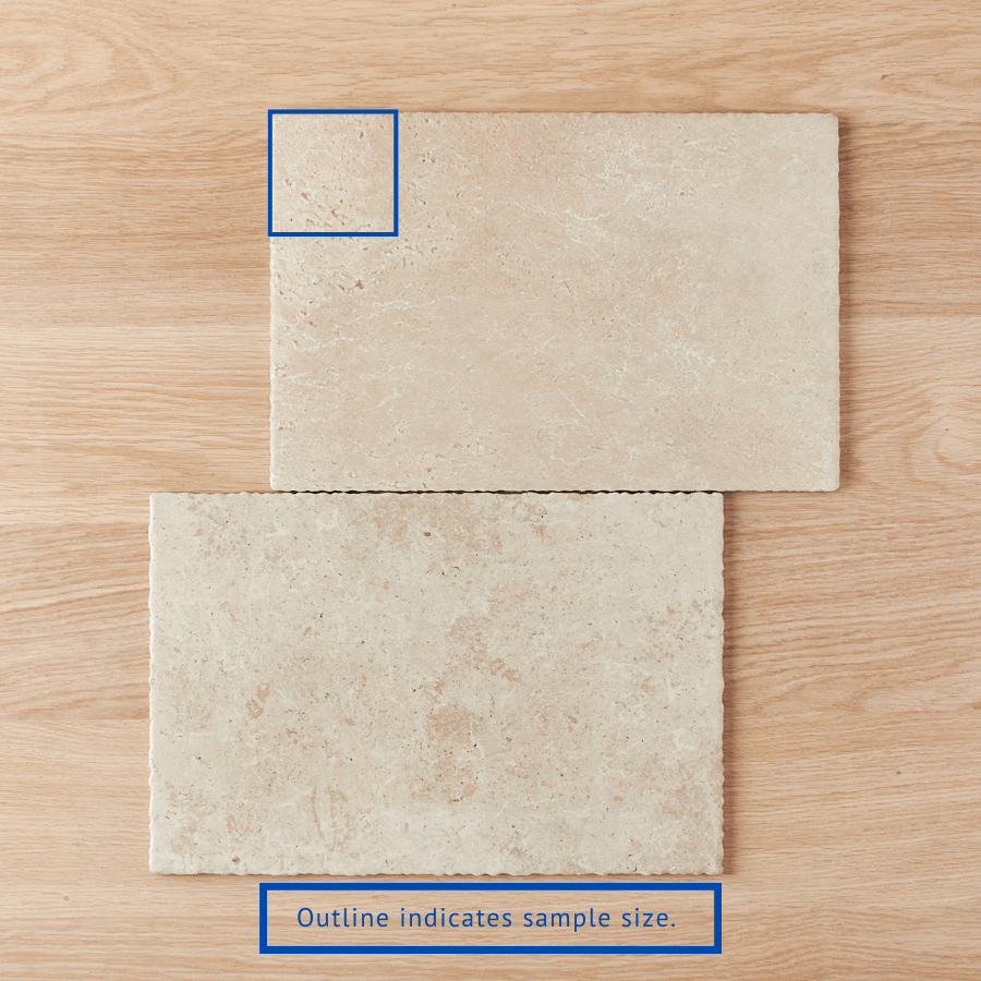 Seaforth Travertine Look Beige Matte Porcelain Tile Sample - Perfect for Bathroom, Kitchen & Flooring Renovation Projects
