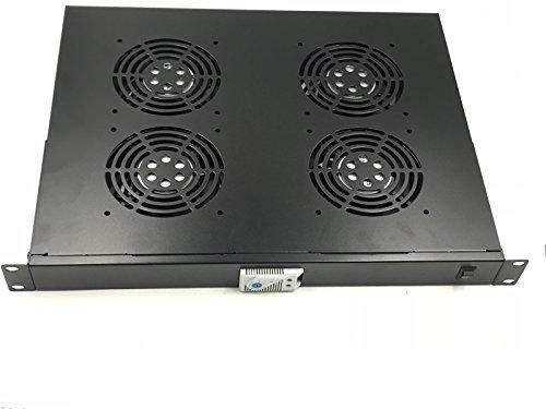 1U Rack Mount Server Cooling System with 4 High-Speed Fans | Digital Temperature Control for Data Centers & Server Rooms | Perfect for Network Equipment Racks and IT Infrastructure Cooling