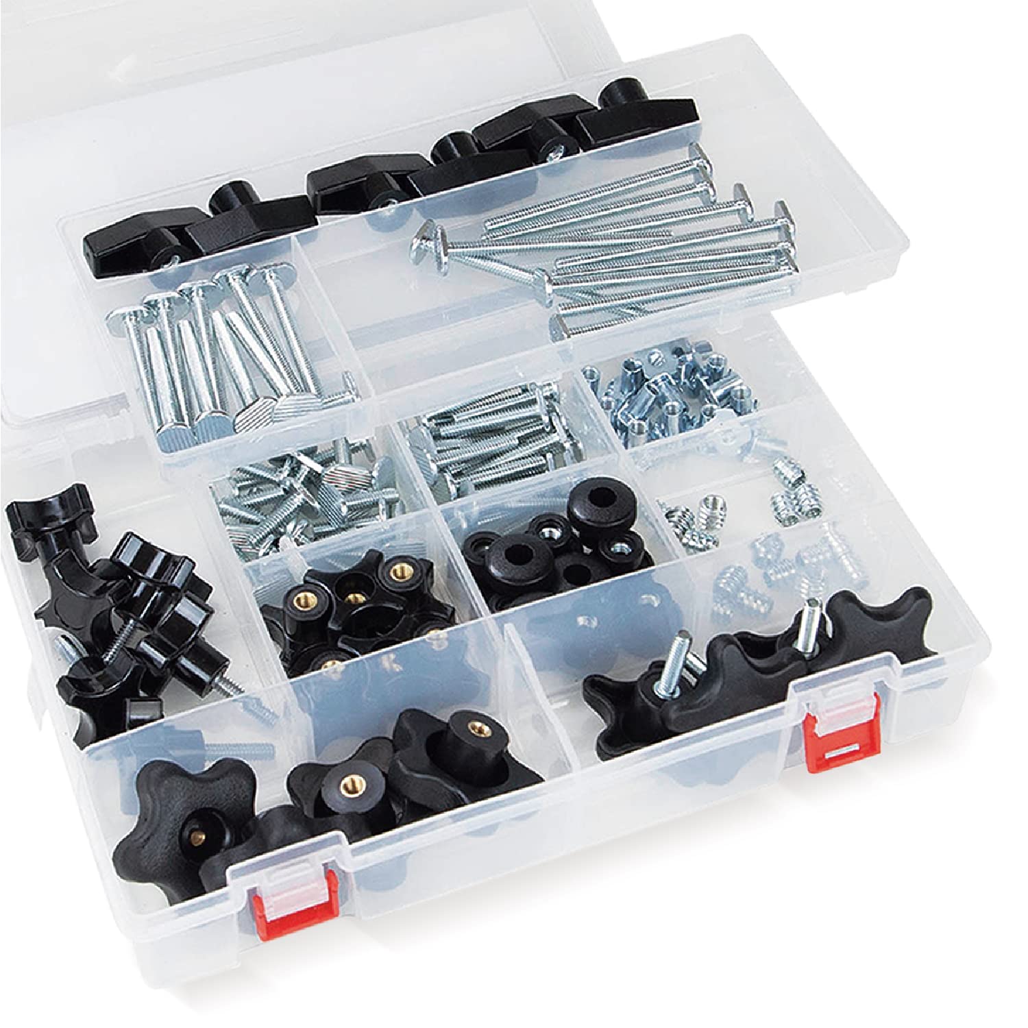 POWERTEC 128pc T Track Kit with Star Knobs - Woodworking Jigs & Fixtures Accessories