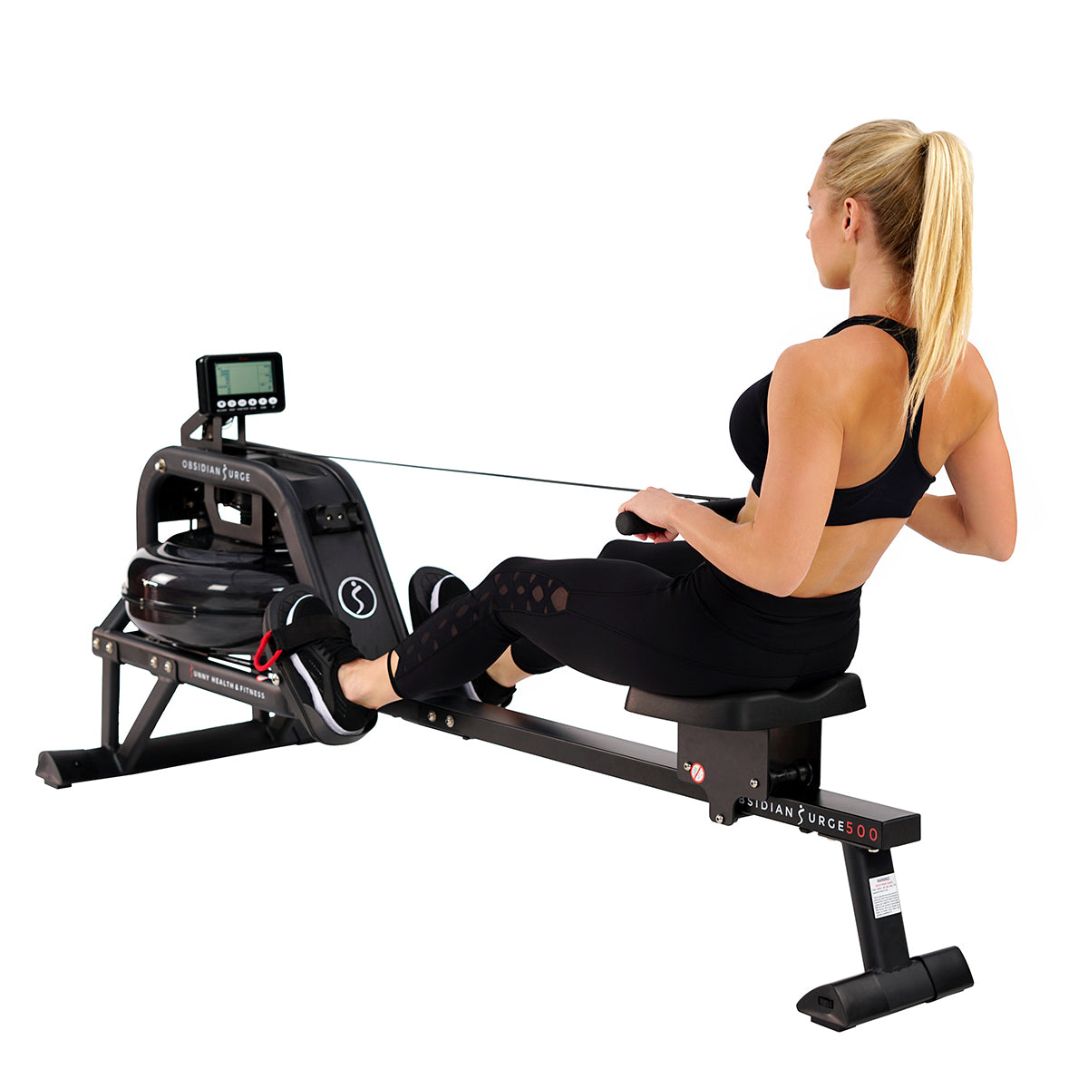 Obsidian Surge Water Rowing Machine with LCD Monitor - Full Body Workout Rower for Home Gym, Cardio & Strength Training | Perfect for Small Spaces & Indoor Fitness