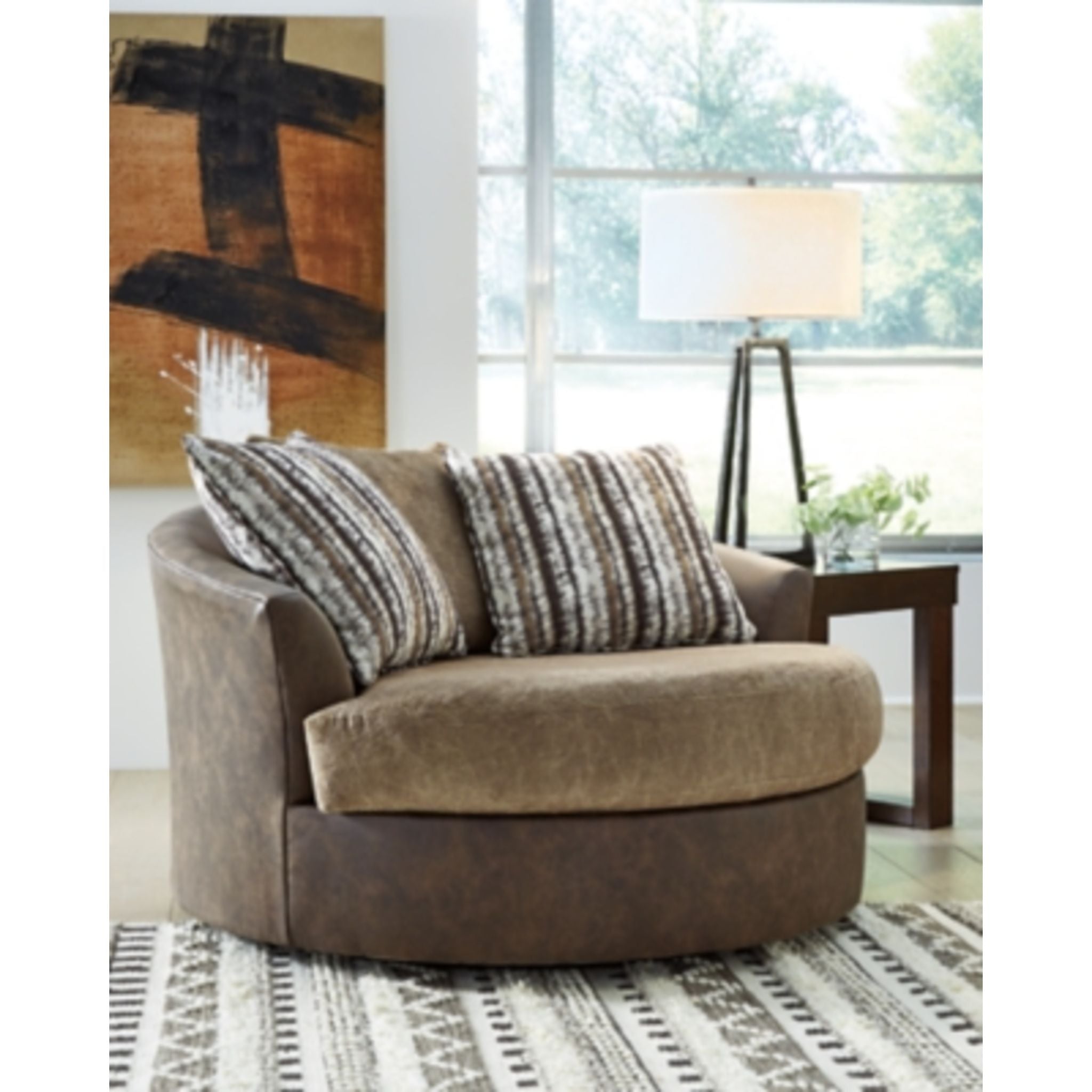 Alesbury Swivel Chair - 360 Degree Rotating Office Chair with Padded Seat, Ergonomic Design, Chocolate Brown - Perfect for Home Office, Study Room, or Workspace
