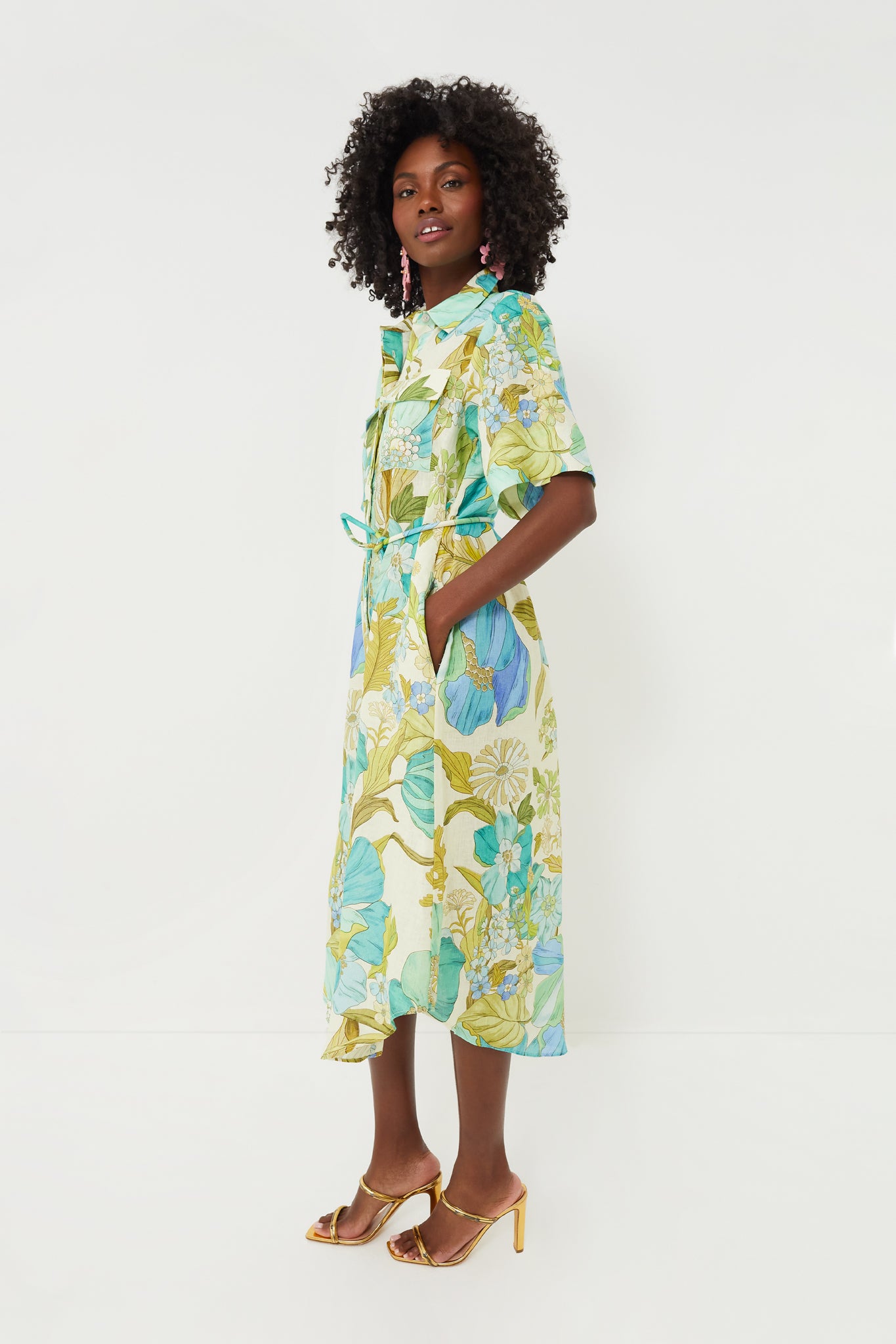 Blue Janis Shirtdress for Women | Casual & Stylish Button Down Dress | Perfect for Office, Brunch & Everyday Wear
